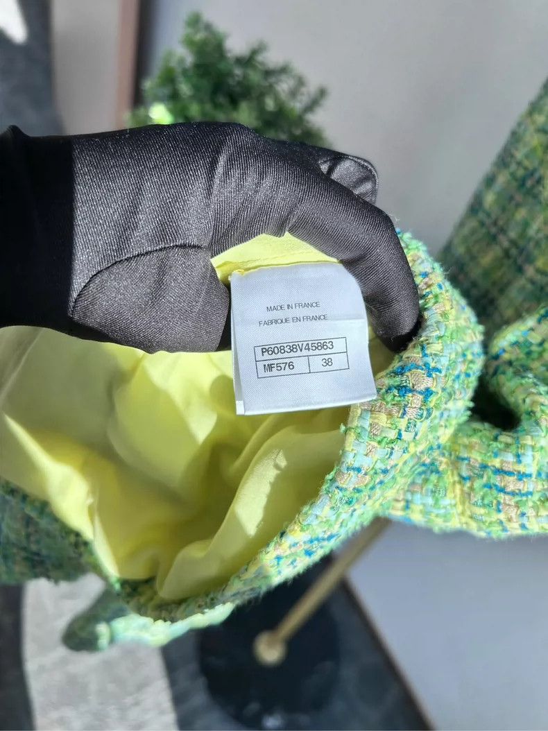 Chanel Chanel Green Yellow Plaid Knit Sling Jumpsuit - dmc Size US 30 / EU 46 - 3 Thumbnail