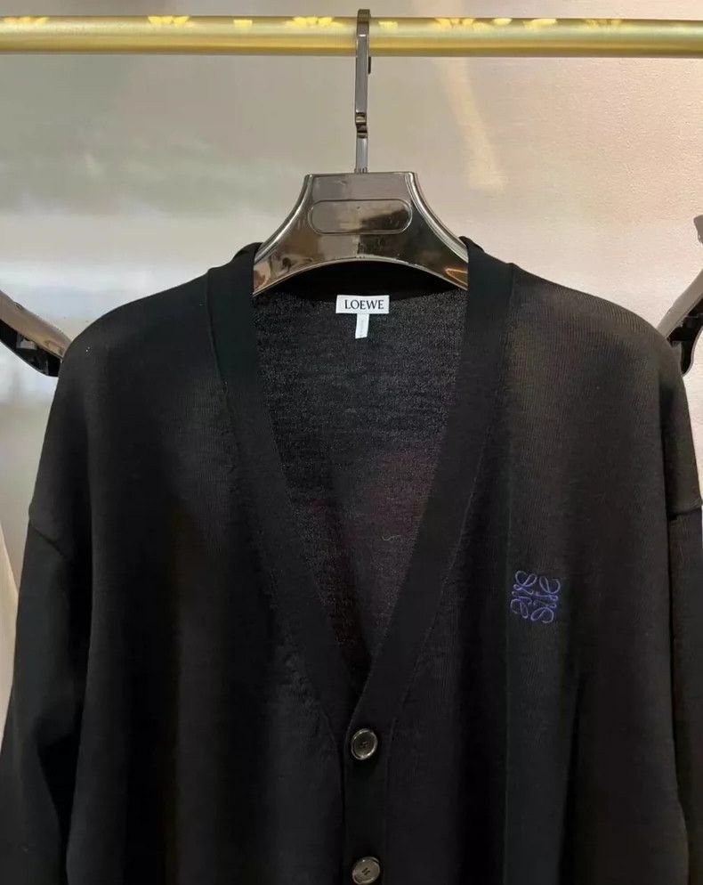 Loewe LOEWE Embroidered Logo Knit Cardigan - dmc Size US S / EU 44-46 / 1 - 9 Thumbnail