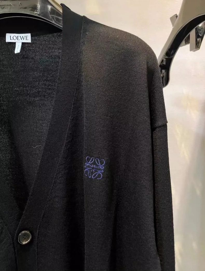 Loewe LOEWE Embroidered Logo Knit Cardigan - dmc Size US S / EU 44-46 / 1 - 8 Thumbnail