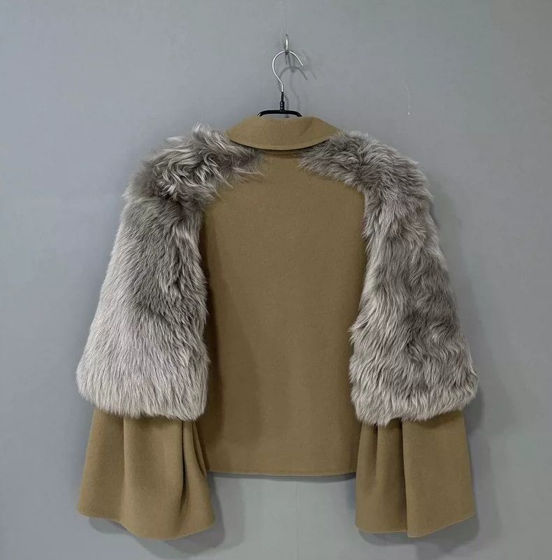 Loewe LOEWE Beige Fur Trim Wool Coat - dmc Size US S / EU 44-46 / 1 - 3 Thumbnail