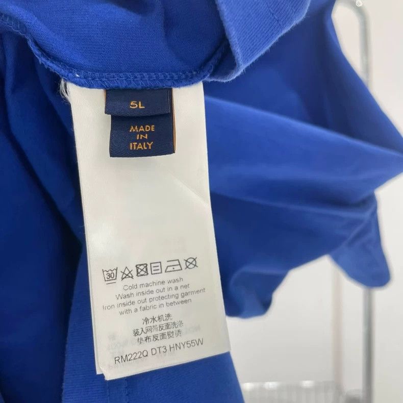 Louis Vuitton Louis Vuitton Blue Embossed Short Sleeve Tee - dmc Size US L / EU 52-54 / 3 - 5 Thumbnail