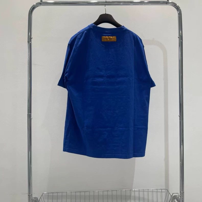 Louis Vuitton Louis Vuitton Blue Embossed Short Sleeve Tee - dmc Size US L / EU 52-54 / 3 - 2 Thumbnail