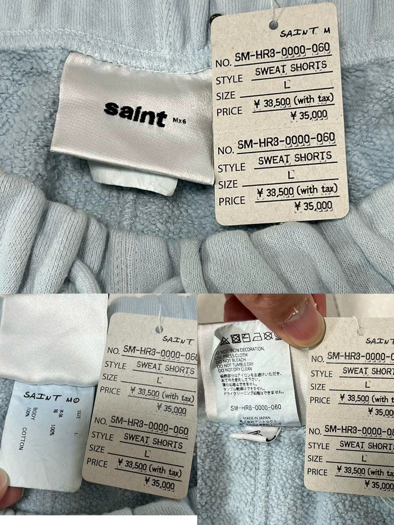 Saint Michael SAINT Mxxxxxx Blue Ribbon Logo Sweat Shorts - dmc Size US 34 / EU 50 - 9 Thumbnail