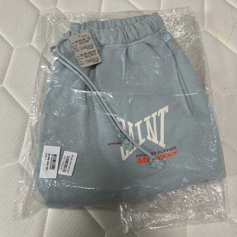 Saint Michael SAINT Mxxxxxx Blue Ribbon Logo Sweat Shorts - dmc Size US 34 / EU 50 - 8 Thumbnail