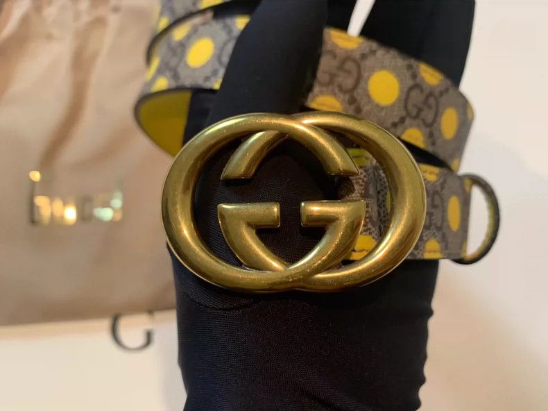 Gucci Gucci Polka Dot Print Leather Belt - dmc Size ONE SIZE - 2 Thumbnail