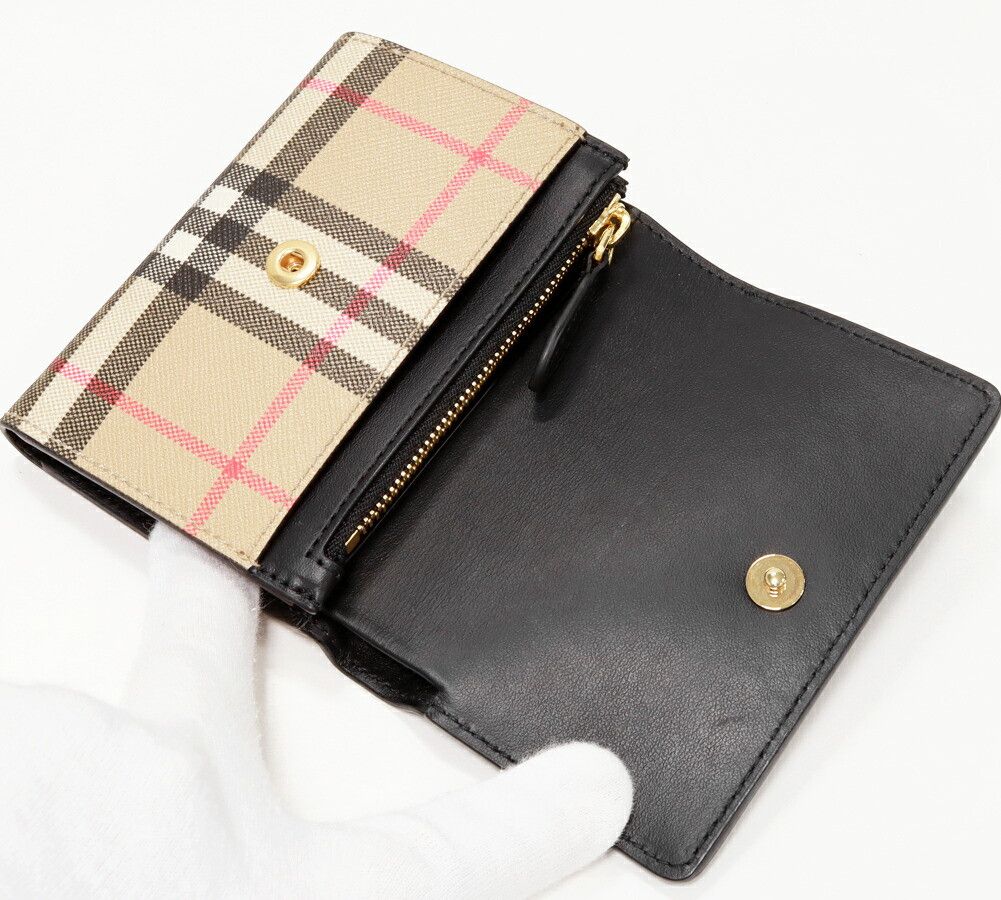 Burberry Burberry Burberry PVC Canvas Small Folding Wallet Wallet 80579761 Canvas Short Wallet 80579761 DUTY FREE for USA Size ONE SIZE - 3 Thumbnail