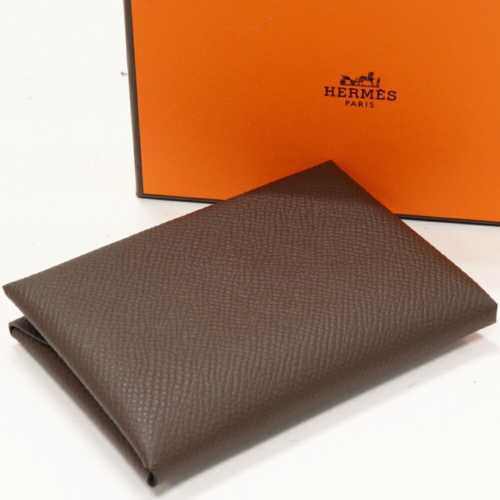 Hermes Hermes Hermes Calvi Duo Epsom Card Coin Case Leather Coin Case B DUTY FREE for USA Size ONE SIZE - 2 Thumbnail