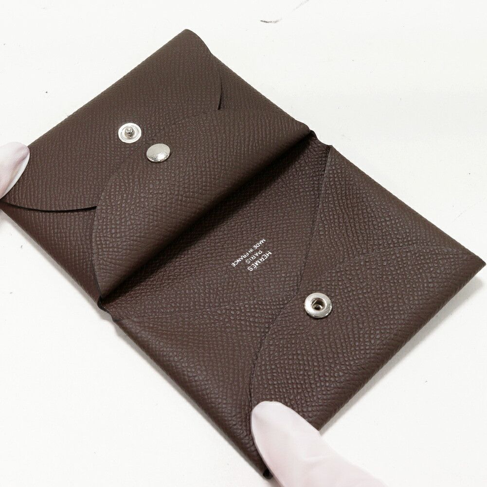 Hermes Hermes Hermes Calvi Duo Epsom Card Coin Case Leather Coin Case B DUTY FREE for USA Size ONE SIZE - 3 Thumbnail