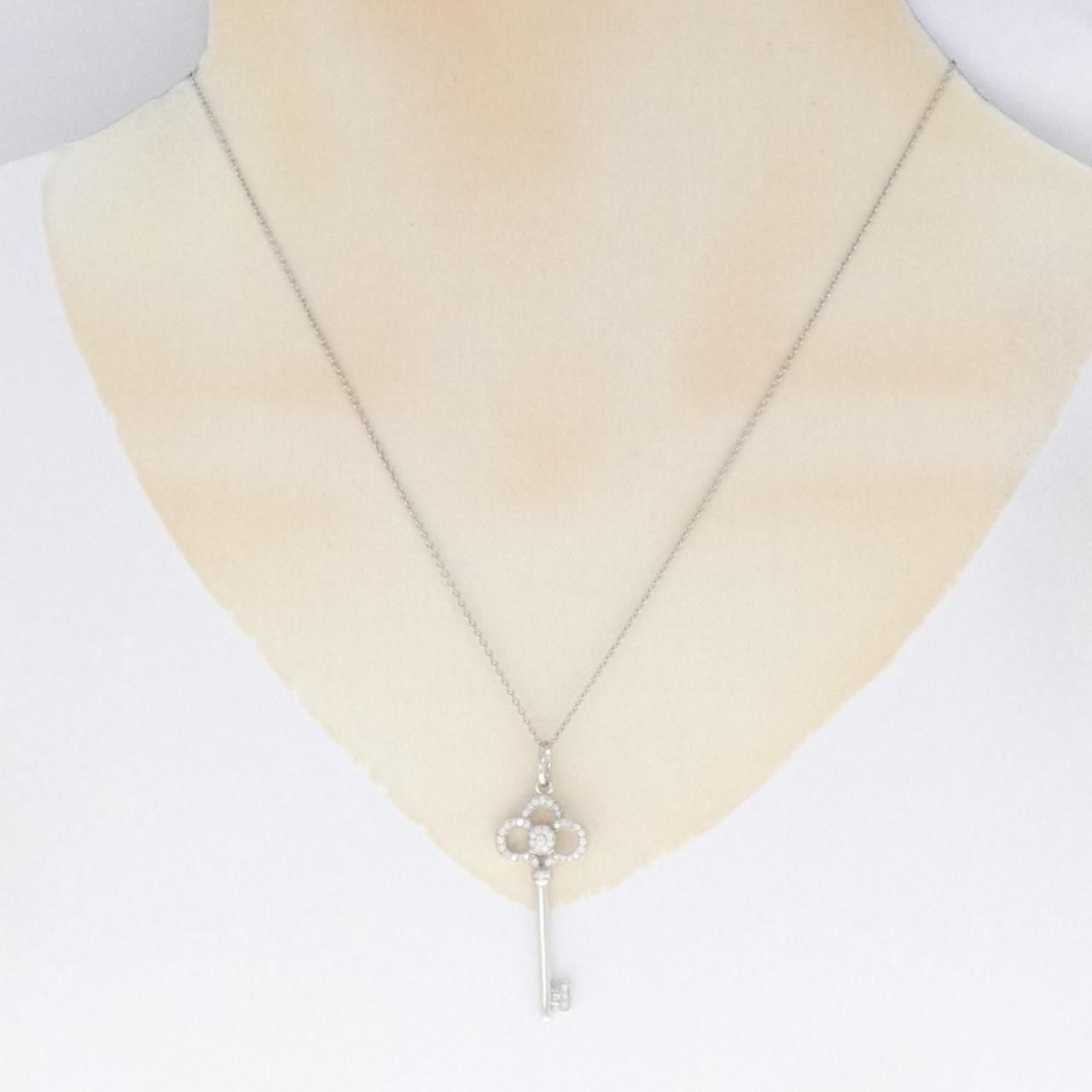 Tiffany & Co. Tiffany & Co. Tiffany Crown Key 750 White Gold Diamond Necklace Calfskin Necklace 60010880 DUTY FREE for USA Size ONE SIZE - 6 Thumbnail