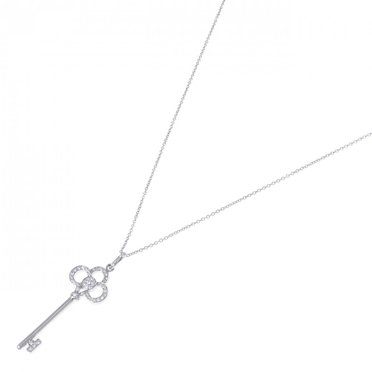 Tiffany & Co. Tiffany & Co. Tiffany Crown Key 750 White Gold Diamond Necklace Calfskin Necklace 60010880 DUTY FREE for USA Size ONE SIZE - 2 Thumbnail