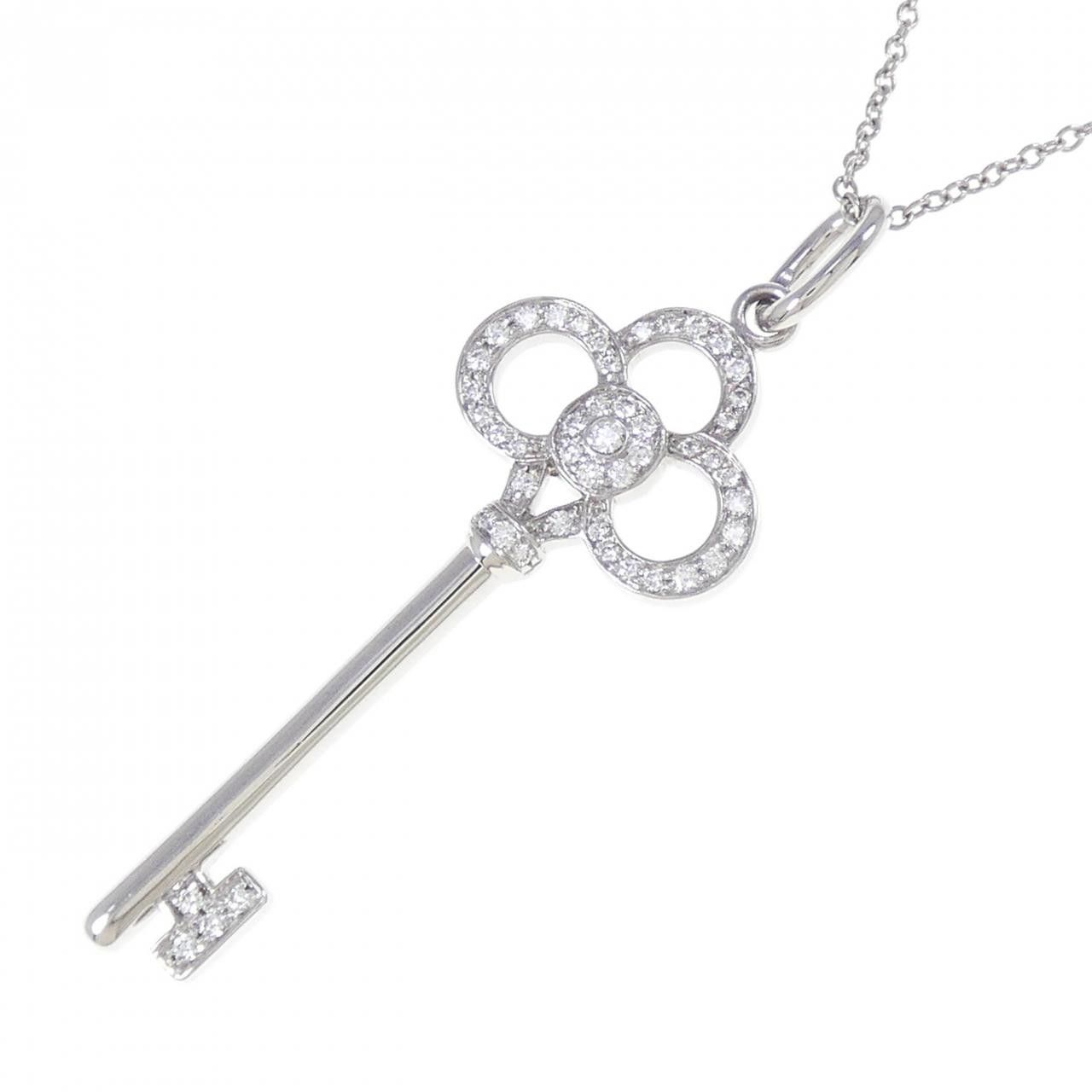 Tiffany & Co. Tiffany & Co. Tiffany Crown Key 750 White Gold Diamond Necklace Calfskin Necklace 60010880 DUTY FREE for USA Size ONE SIZE - 3 Thumbnail