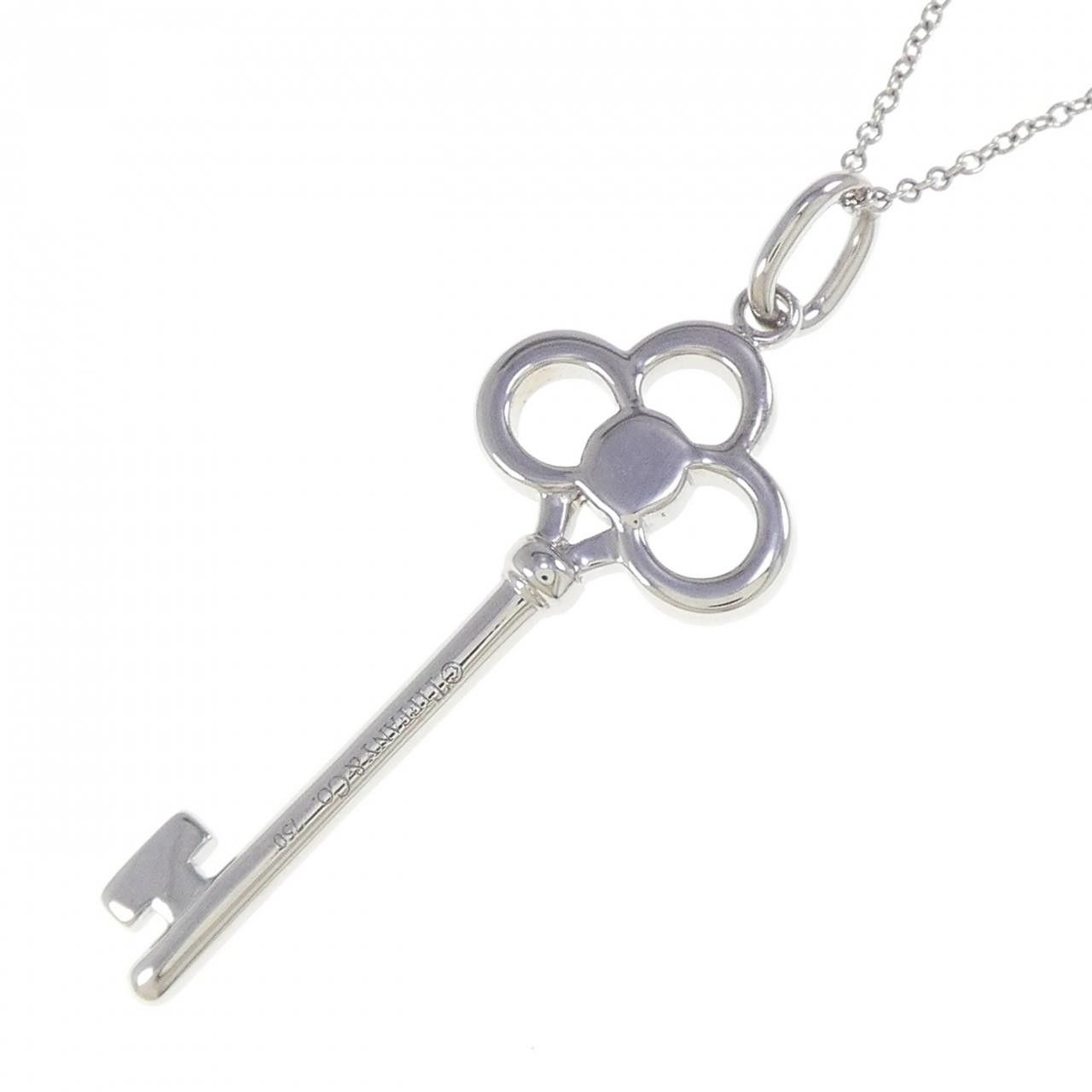 Tiffany & Co. Tiffany & Co. Tiffany Crown Key 750 White Gold Diamond Necklace Calfskin Necklace 60010880 DUTY FREE for USA Size ONE SIZE - 4 Thumbnail