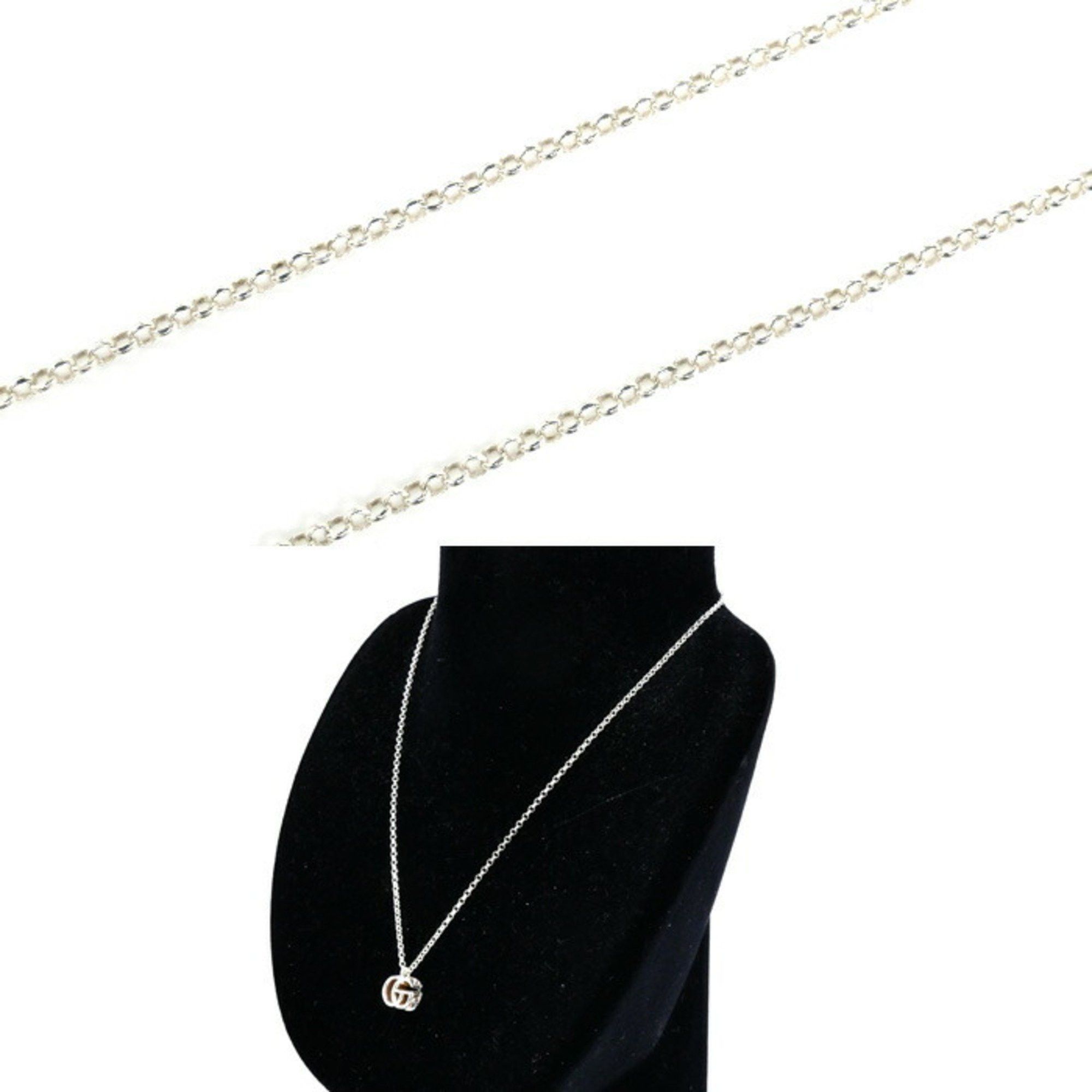 Gucci GUCCI Silver 925 Double G Necklace, 770724 J8400 8106, 5.4g, 39/44cm, Women's Size ONE SIZE - 4 Thumbnail