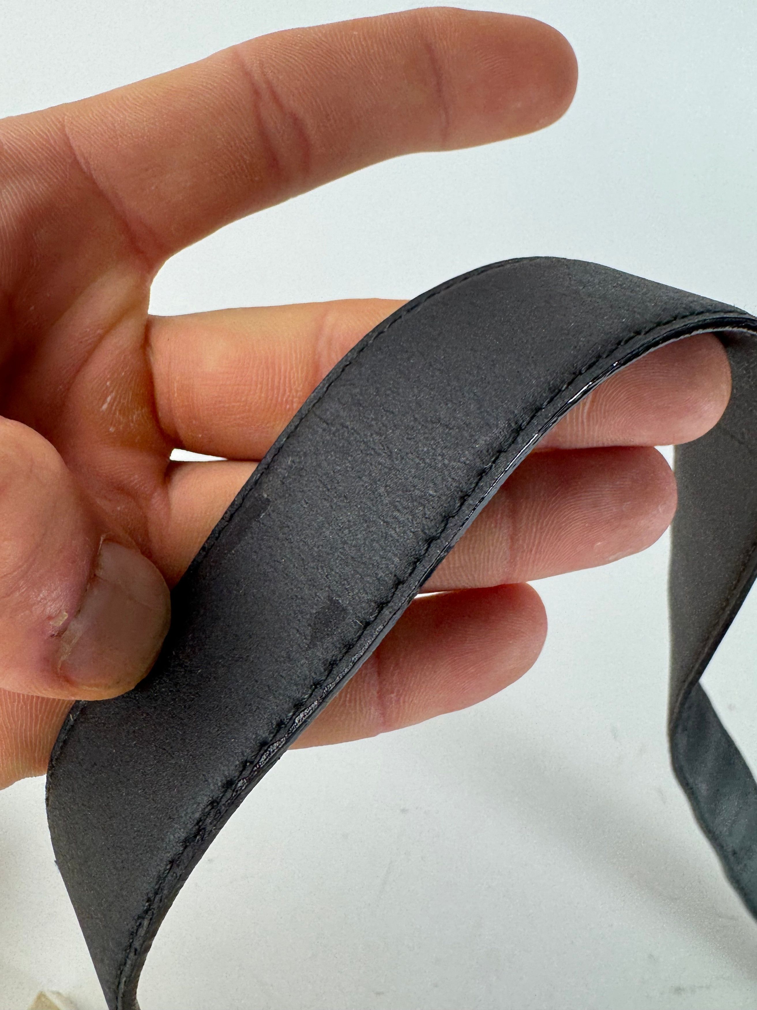 Courreges Vintage Leather belt black set new 80s Size ONE SIZE - 13 Thumbnail