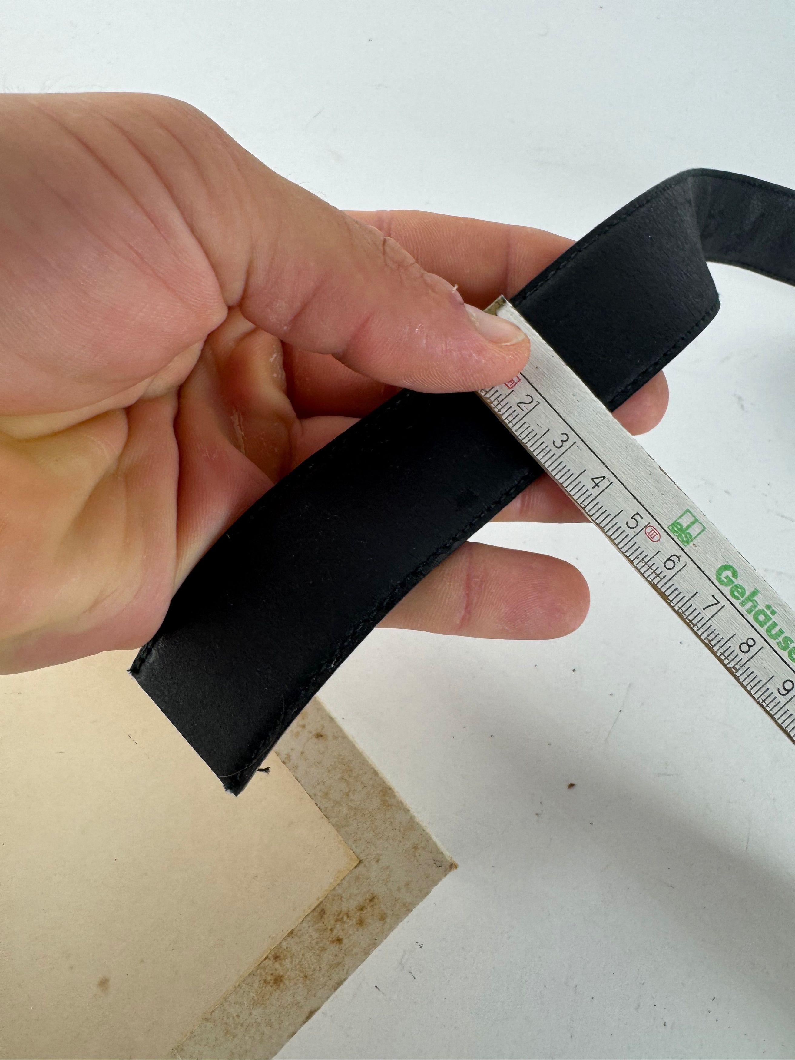 Courreges Vintage Leather belt black set new 80s Size ONE SIZE - 12 Thumbnail