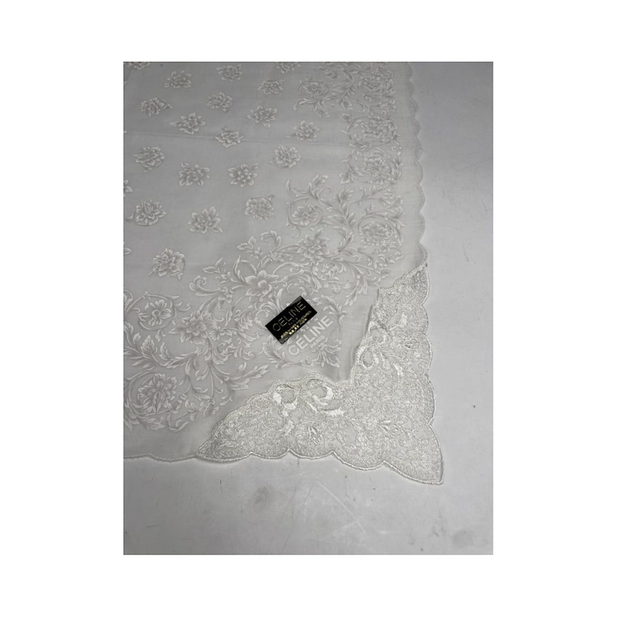 Celine White Silk Silk Handkerchief Size ONE SIZE - 2 Thumbnail