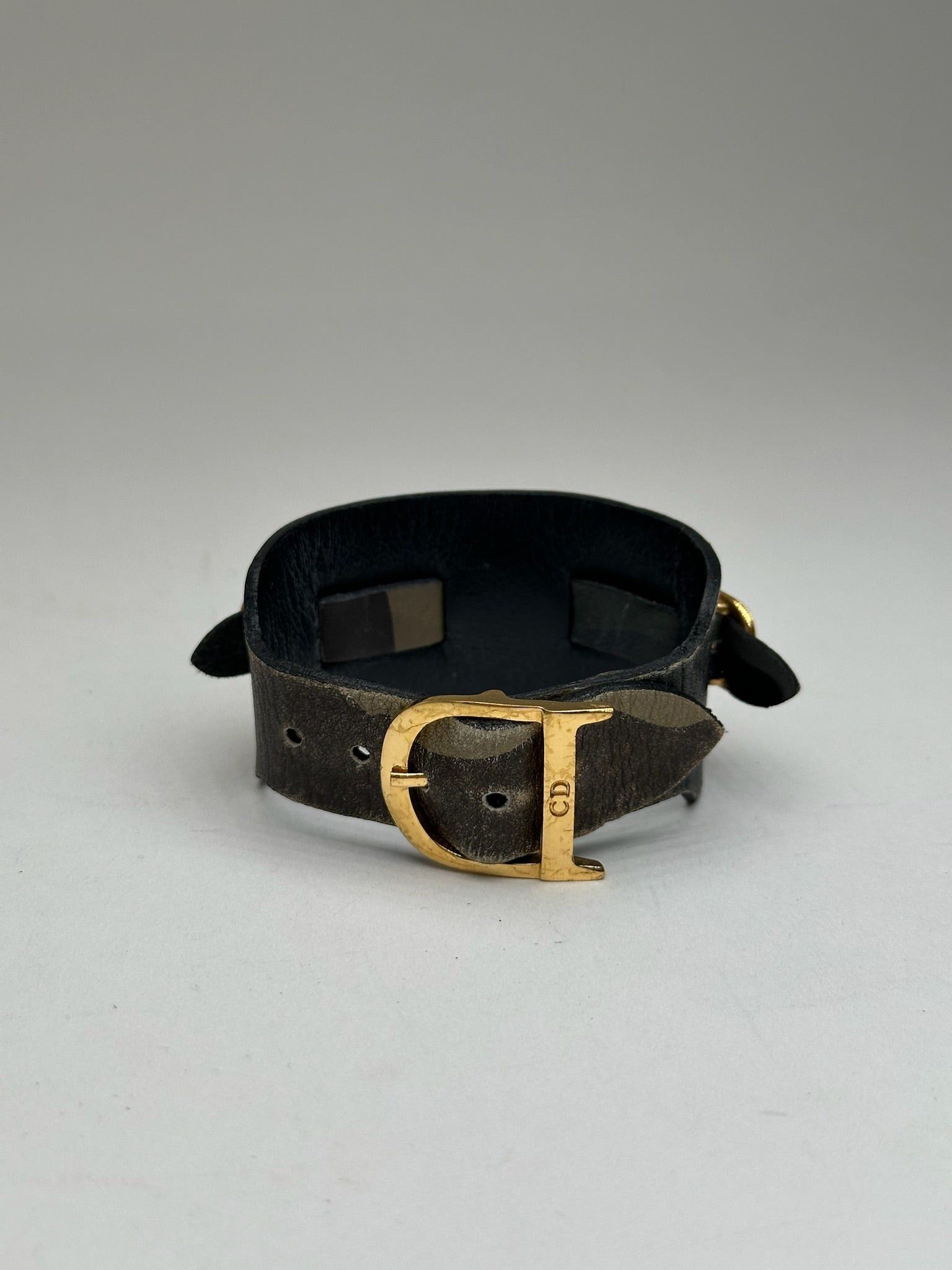 Dior Vintage Leather bracelet Black red Size ONE SIZE - 2 Thumbnail