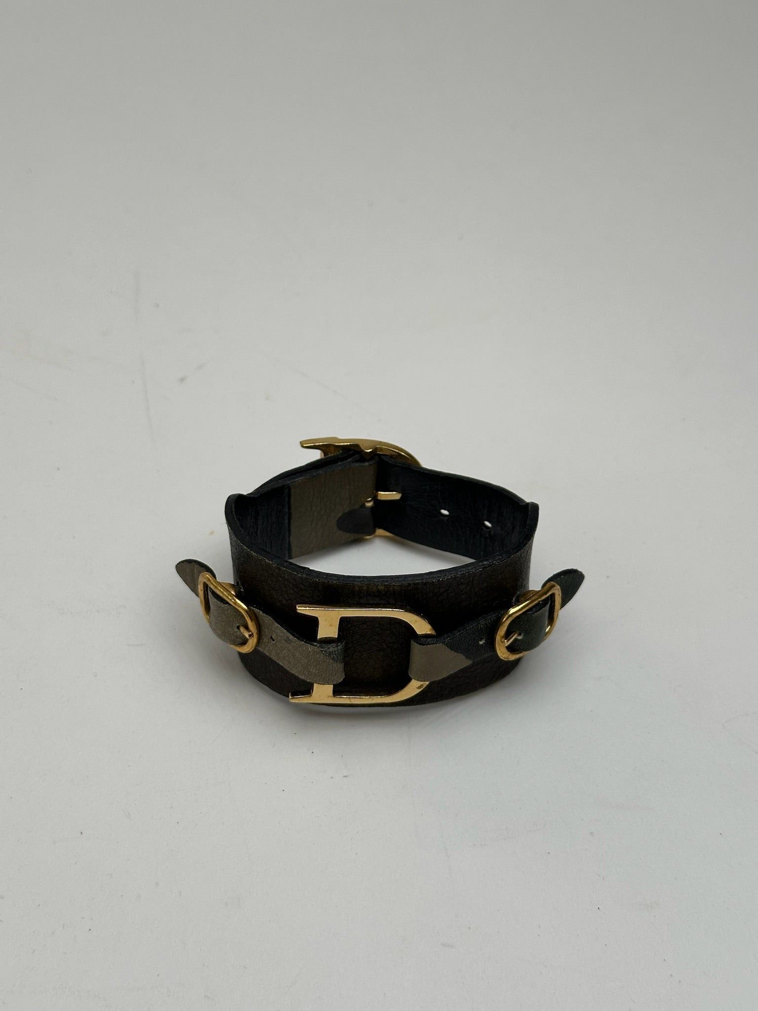 Dior Vintage Leather bracelet Black red Size ONE SIZE - 9 Thumbnail
