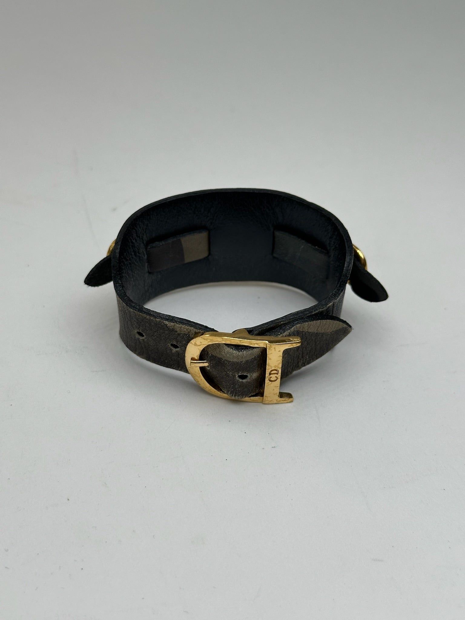 Dior Vintage Leather bracelet Black red Size ONE SIZE - 5 Thumbnail