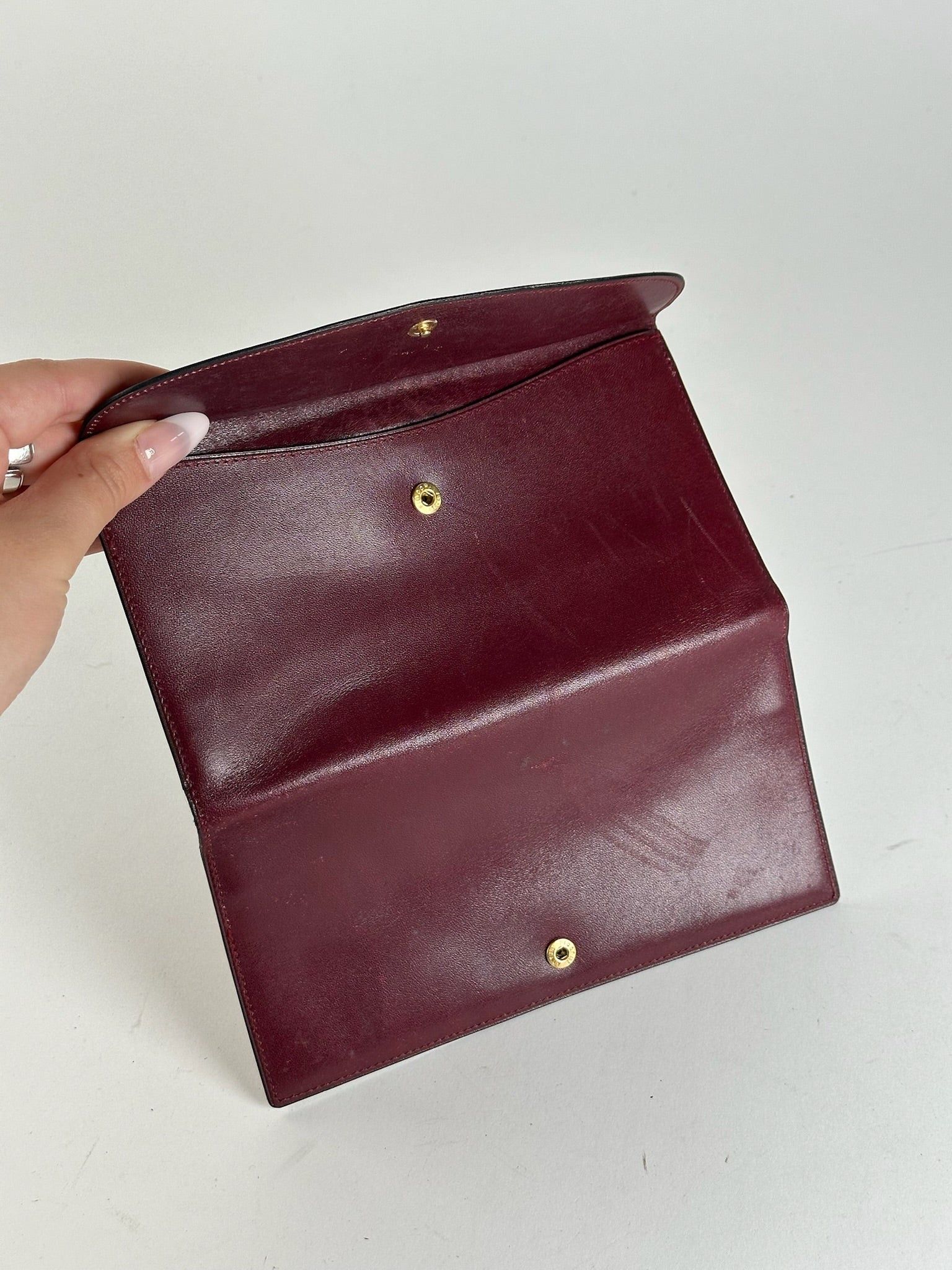 Celine Vintage Paris Leather Wallet burgundy Size ONE SIZE - 3 Thumbnail