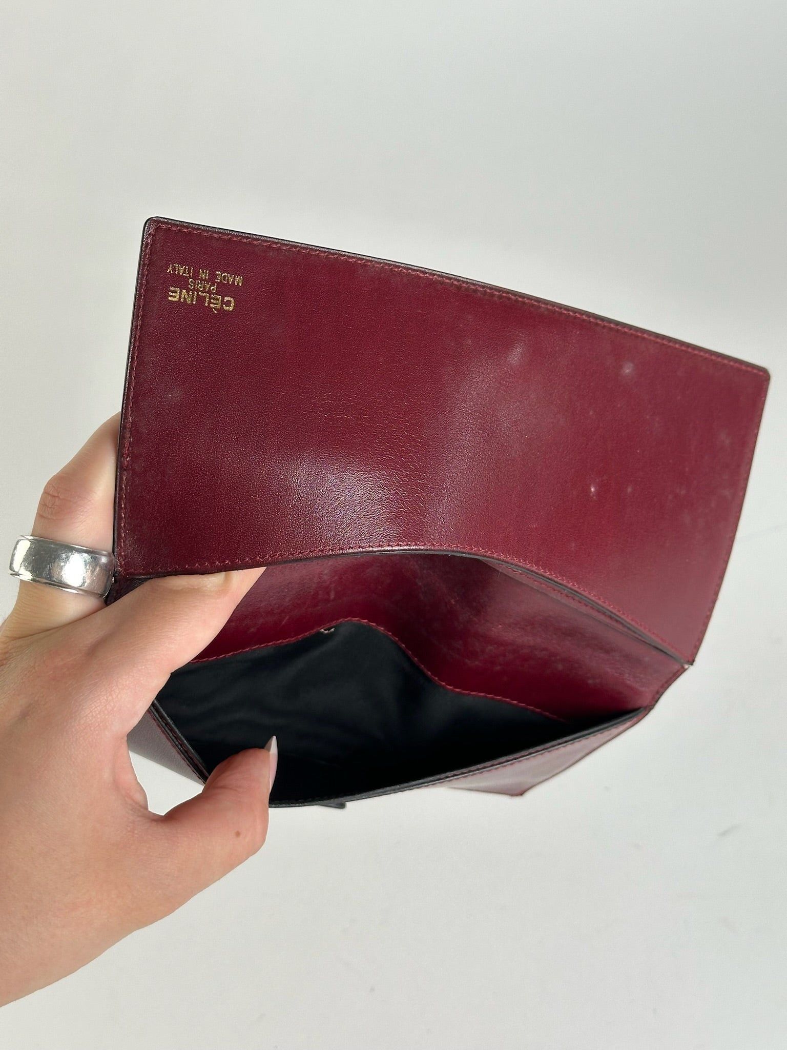 Celine Vintage Paris Leather Wallet burgundy Size ONE SIZE - 6 Thumbnail