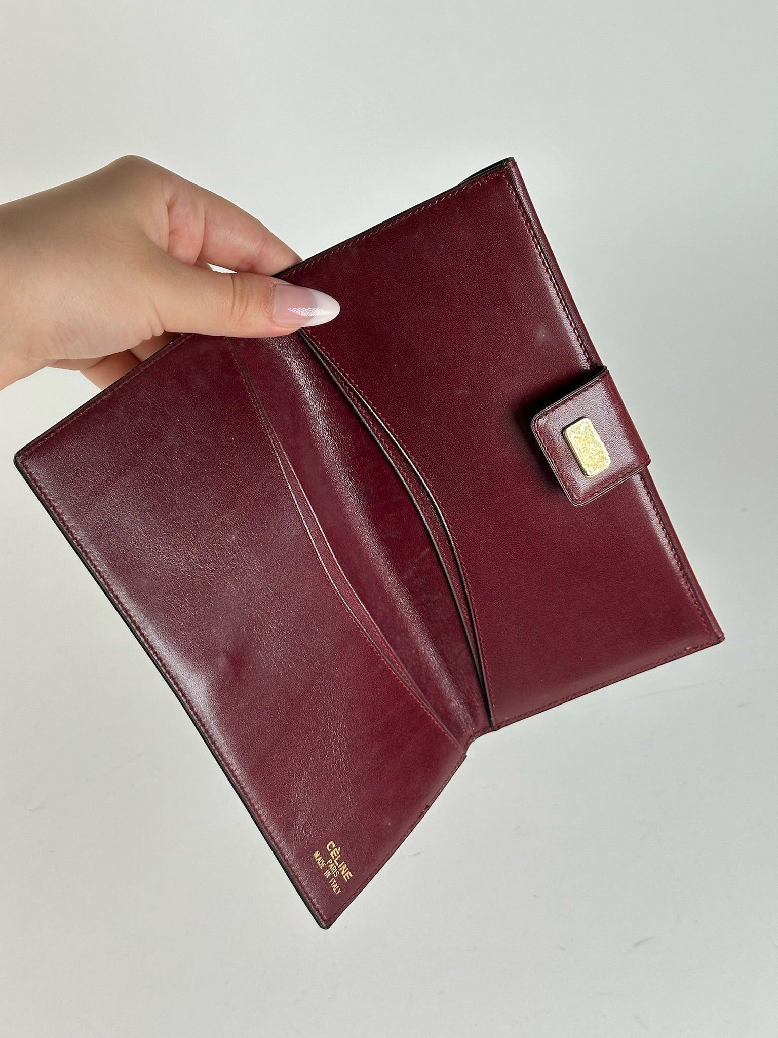 Celine Vintage Paris Leather Wallet burgundy Size ONE SIZE - 7 Thumbnail