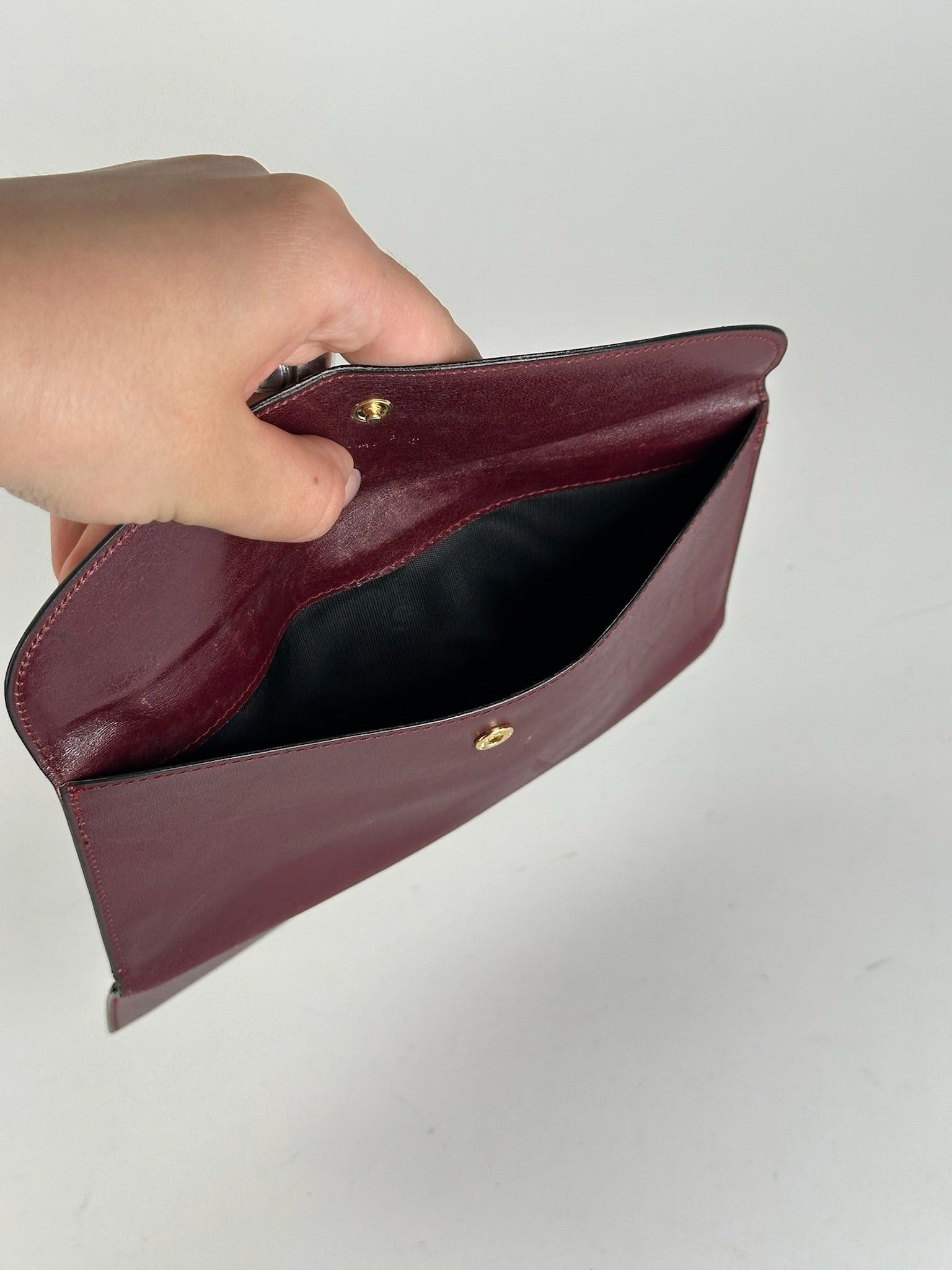 Celine Vintage Paris Leather Wallet burgundy Size ONE SIZE - 4 Thumbnail