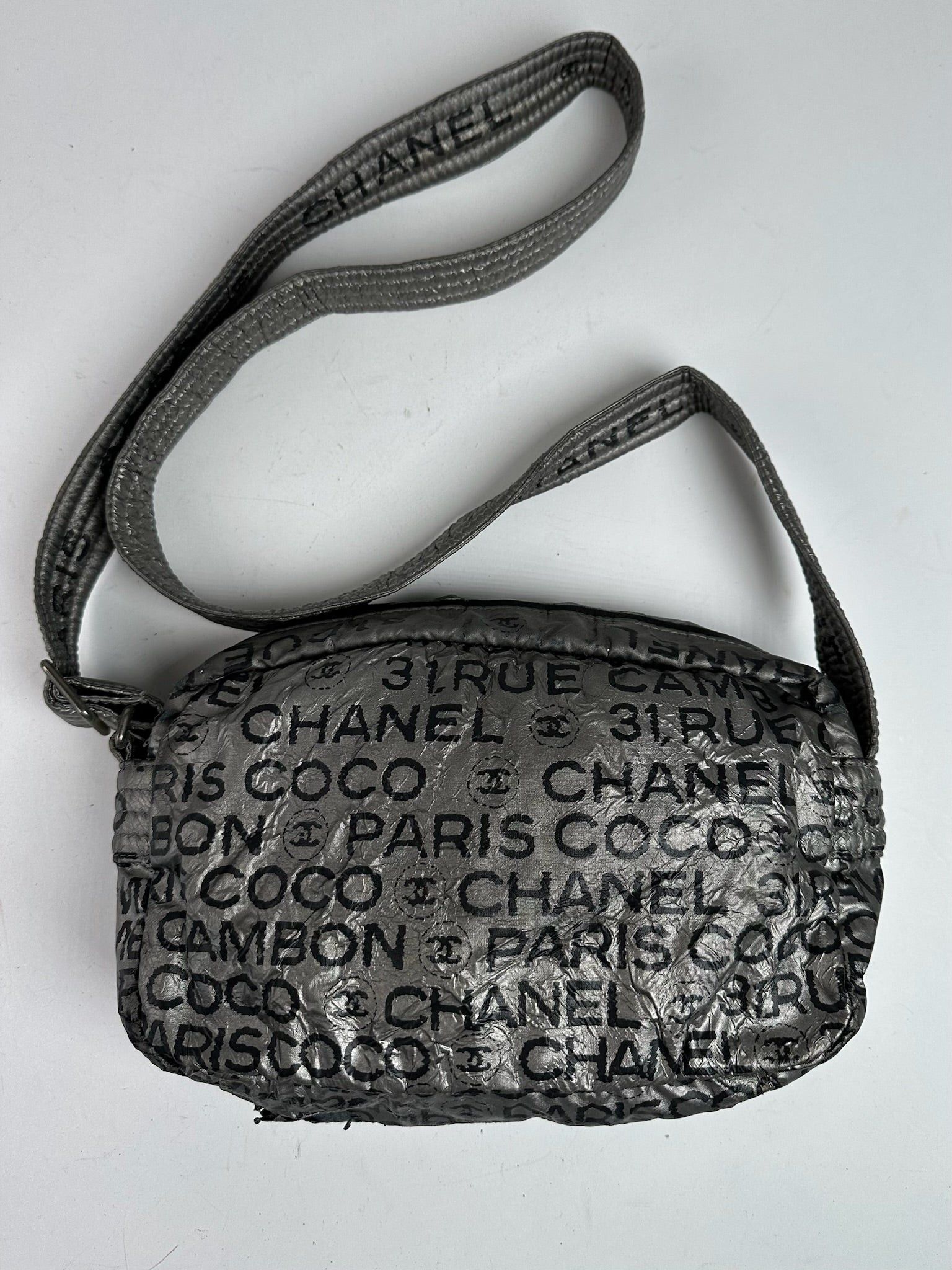Chanel Vintage Momogram Shoulder Bag Silver Black Size ONE SIZE - 7 Thumbnail