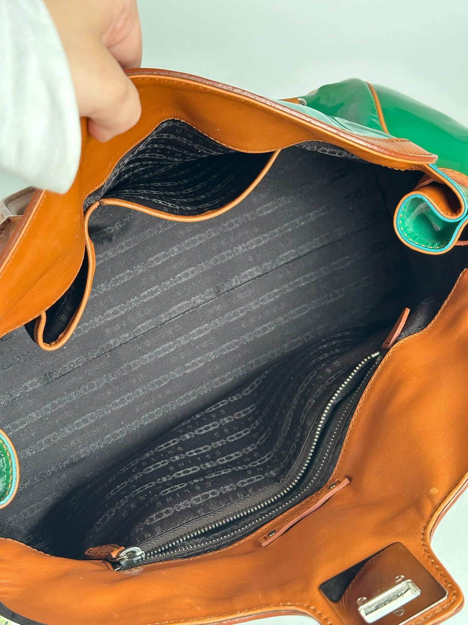 Celine Vintage Paris Patent leather duffel bag green / brown Size ONE SIZE - 5 Thumbnail