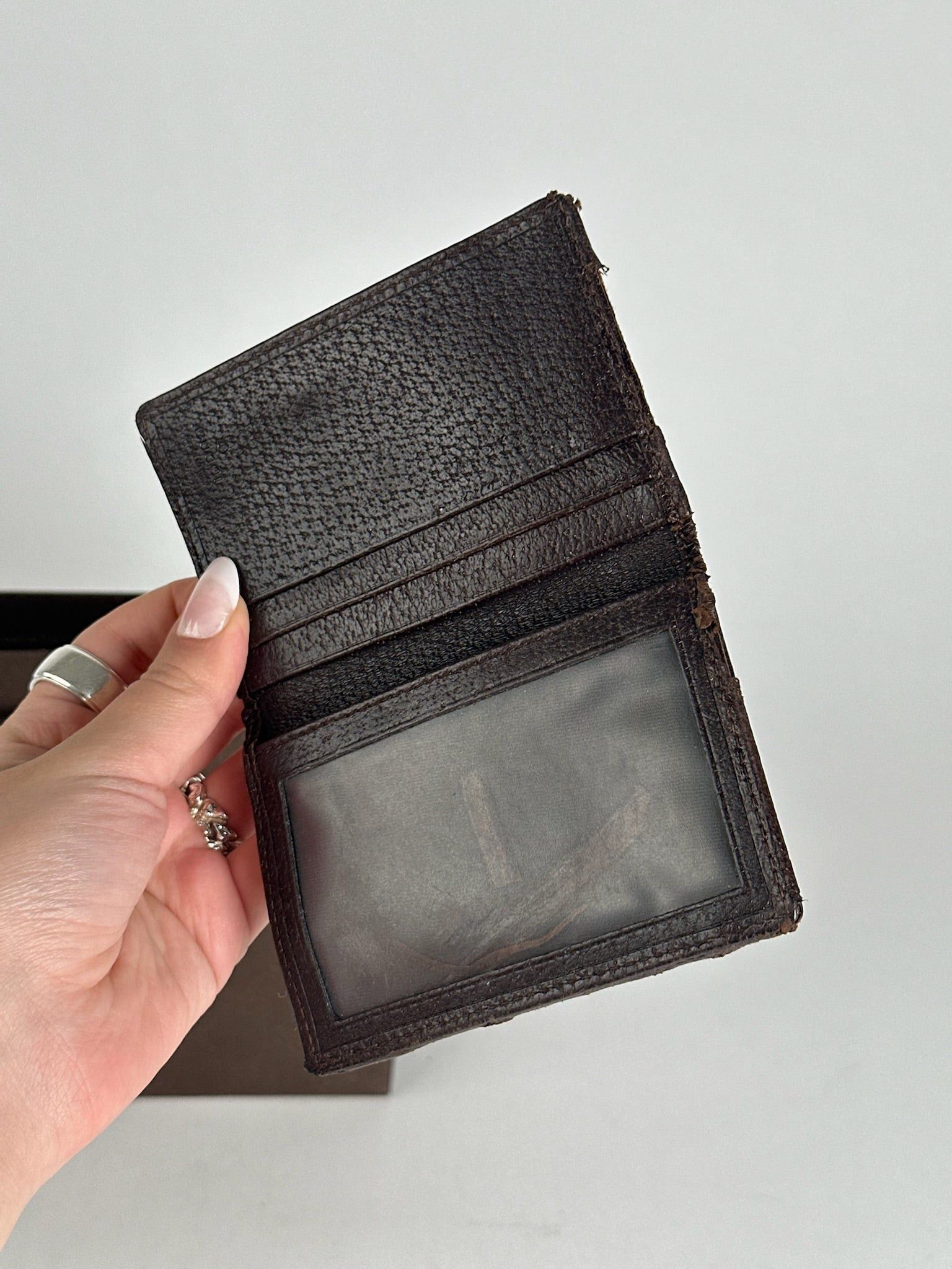 Vintage monogram card holder beige