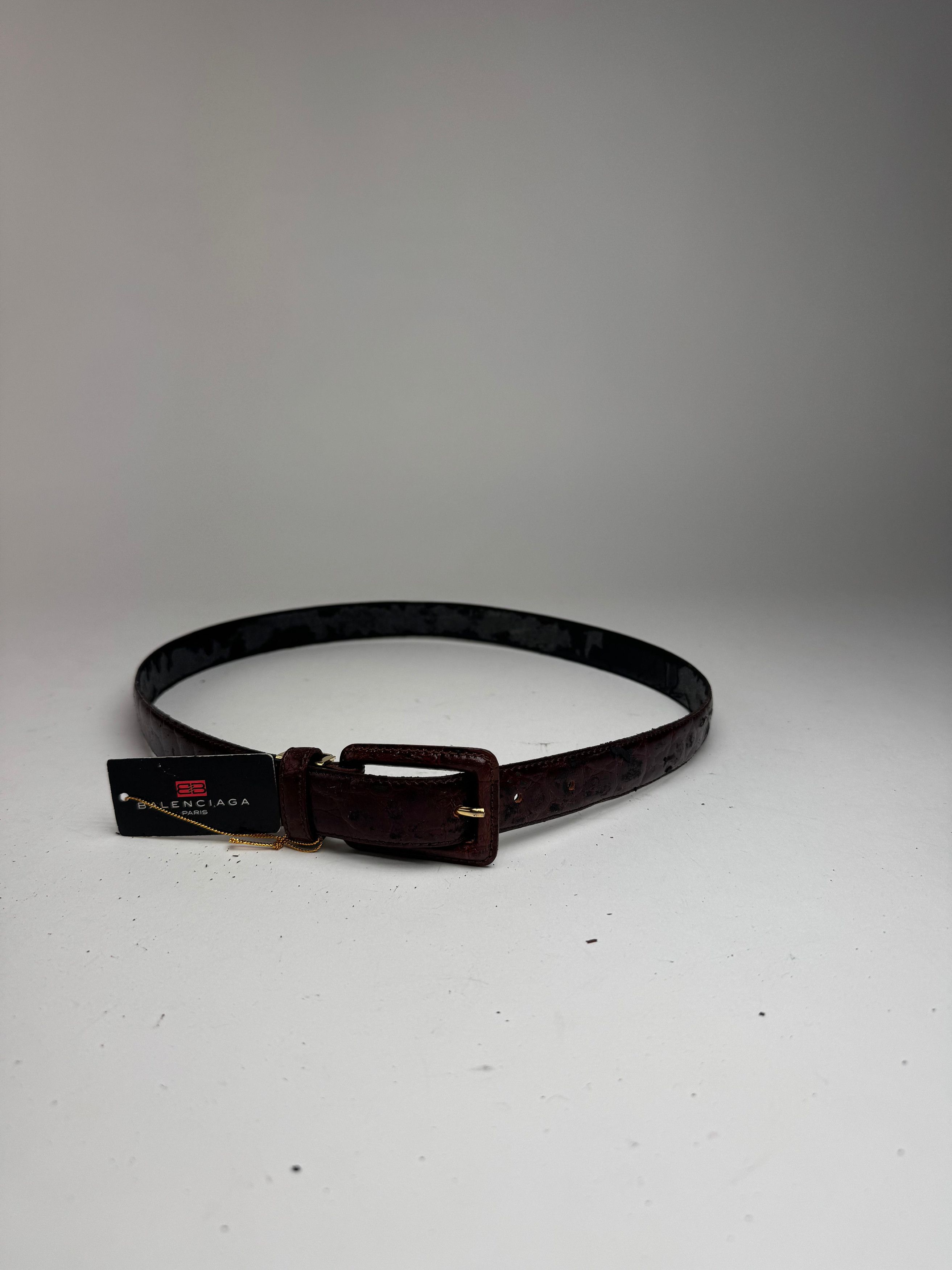 Balenciaga Vintage Purple patent leather belt crocodile emblossed Size ONE SIZE - 7 Thumbnail