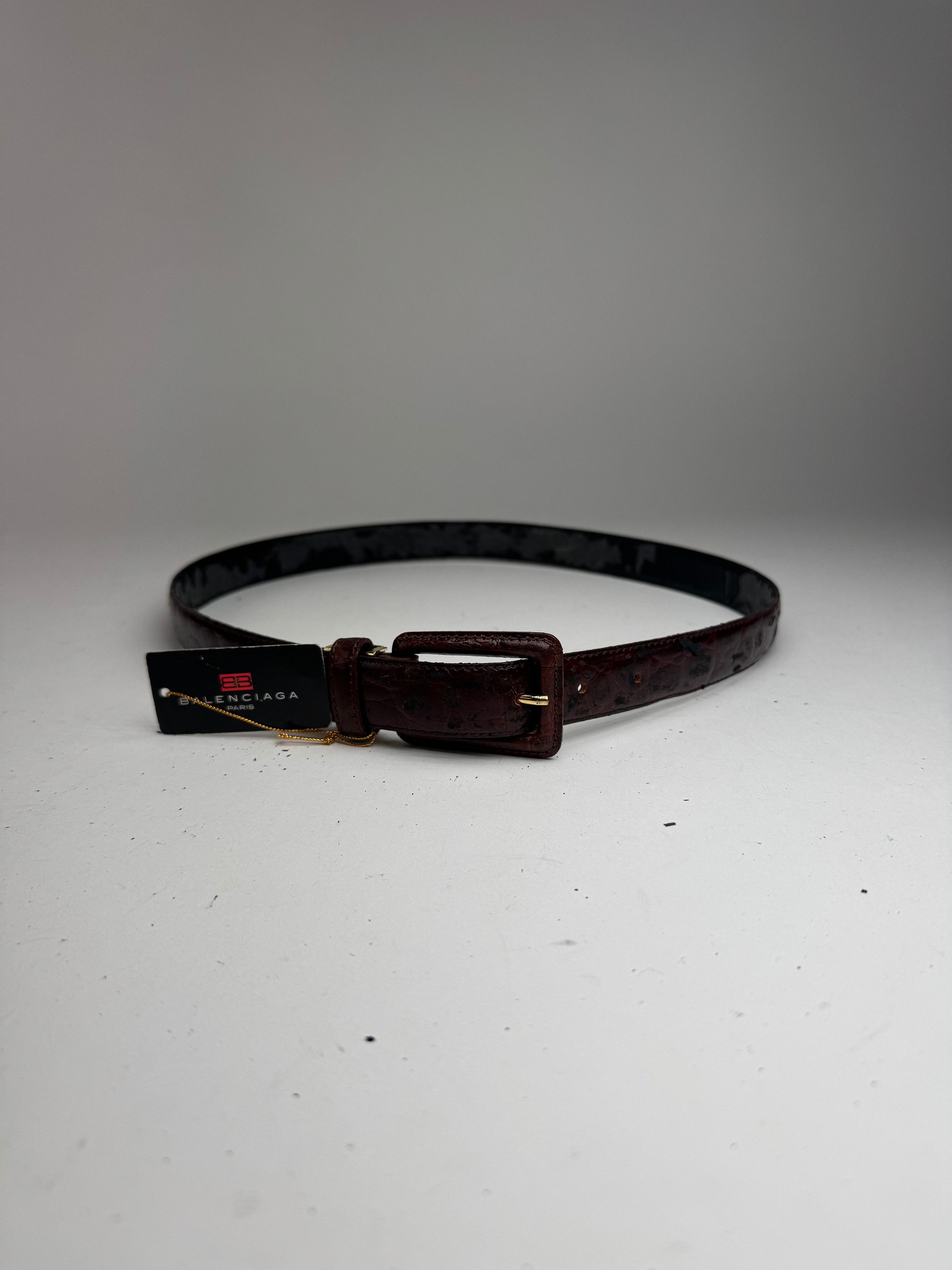 Balenciaga Vintage Purple patent leather belt crocodile emblossed Size ONE SIZE - 12 Thumbnail
