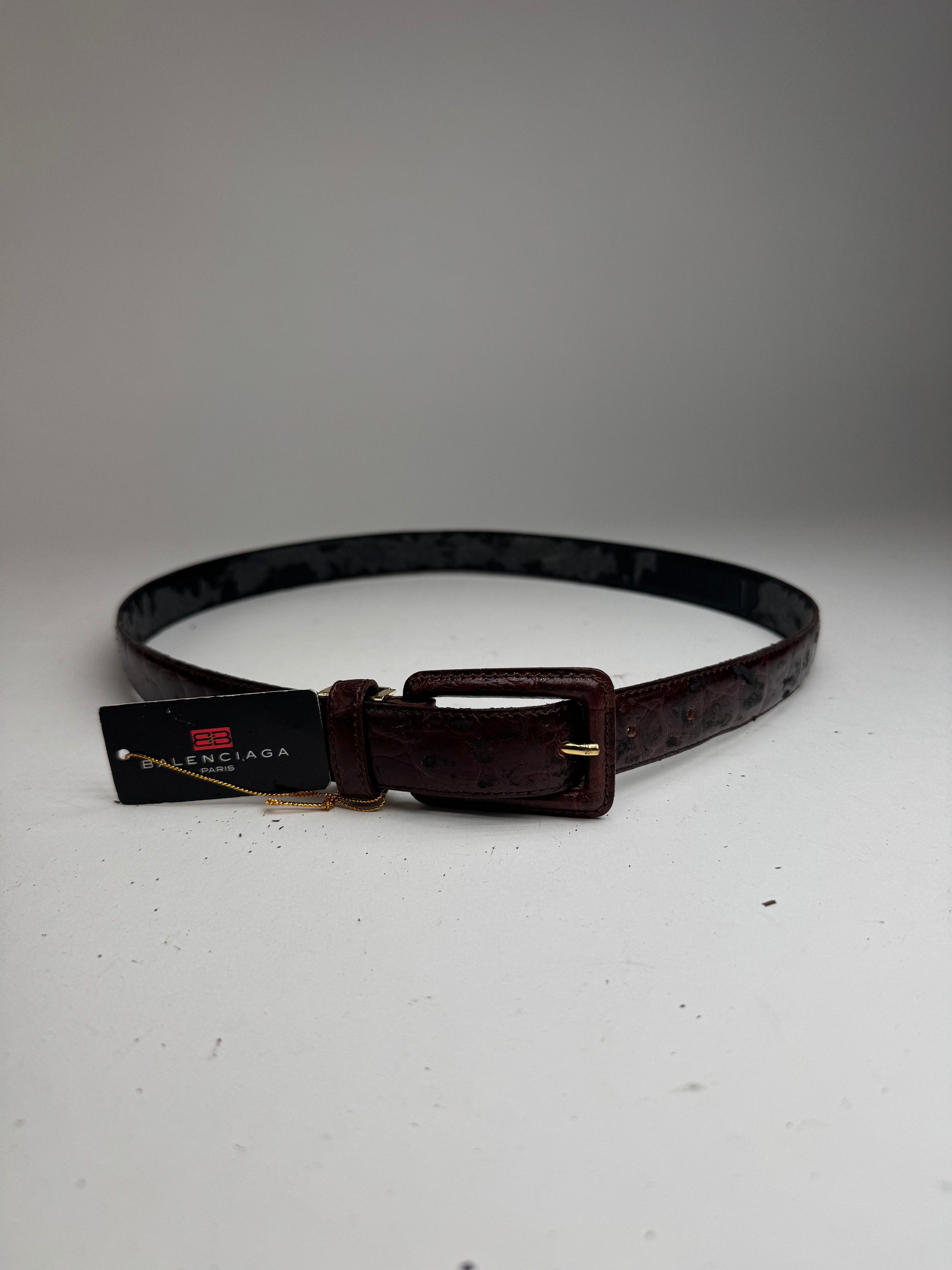 Balenciaga Vintage Purple patent leather belt crocodile emblossed Size ONE SIZE - 4 Thumbnail