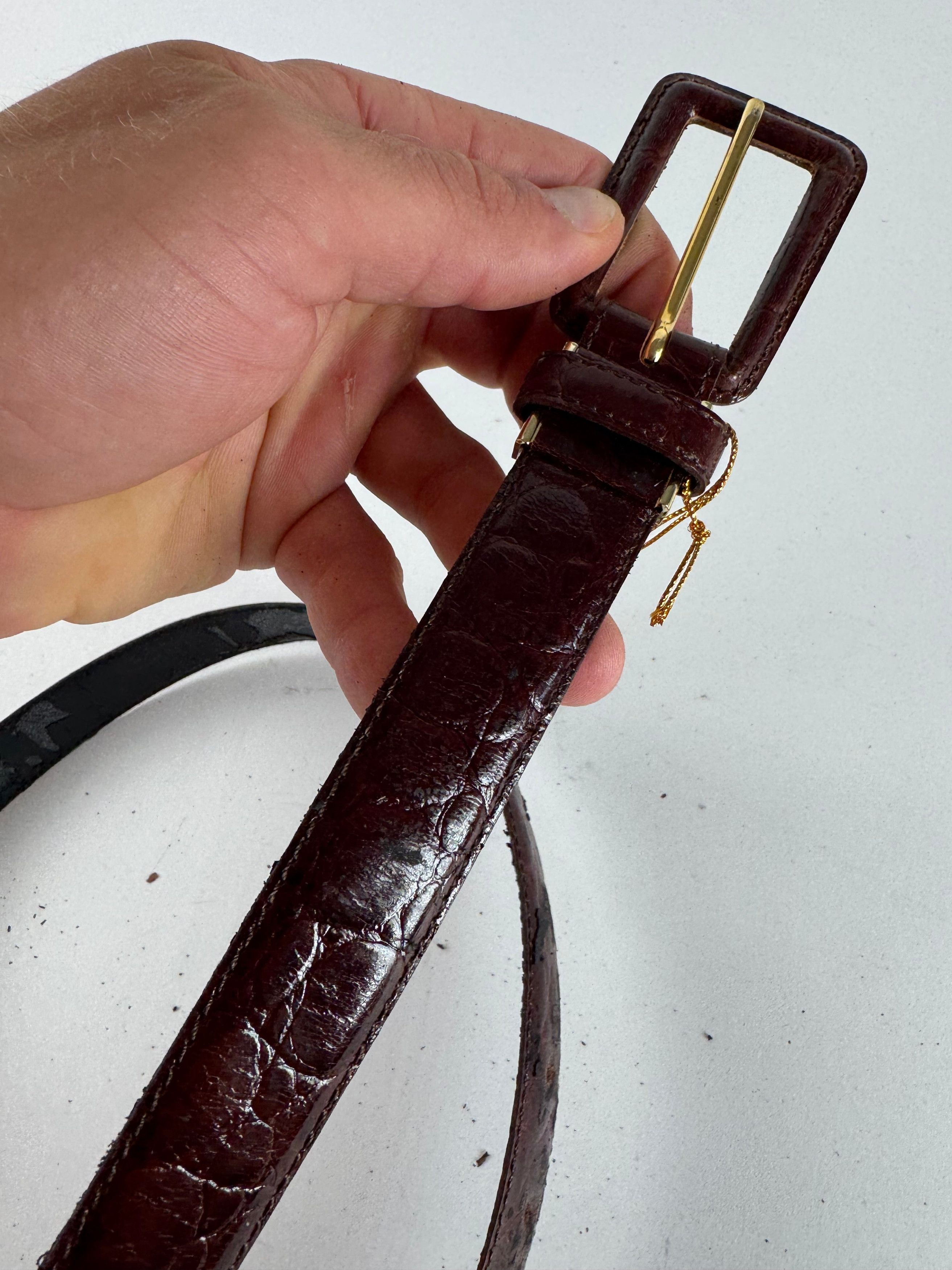 Balenciaga Vintage Purple patent leather belt crocodile emblossed Size ONE SIZE - 8 Thumbnail