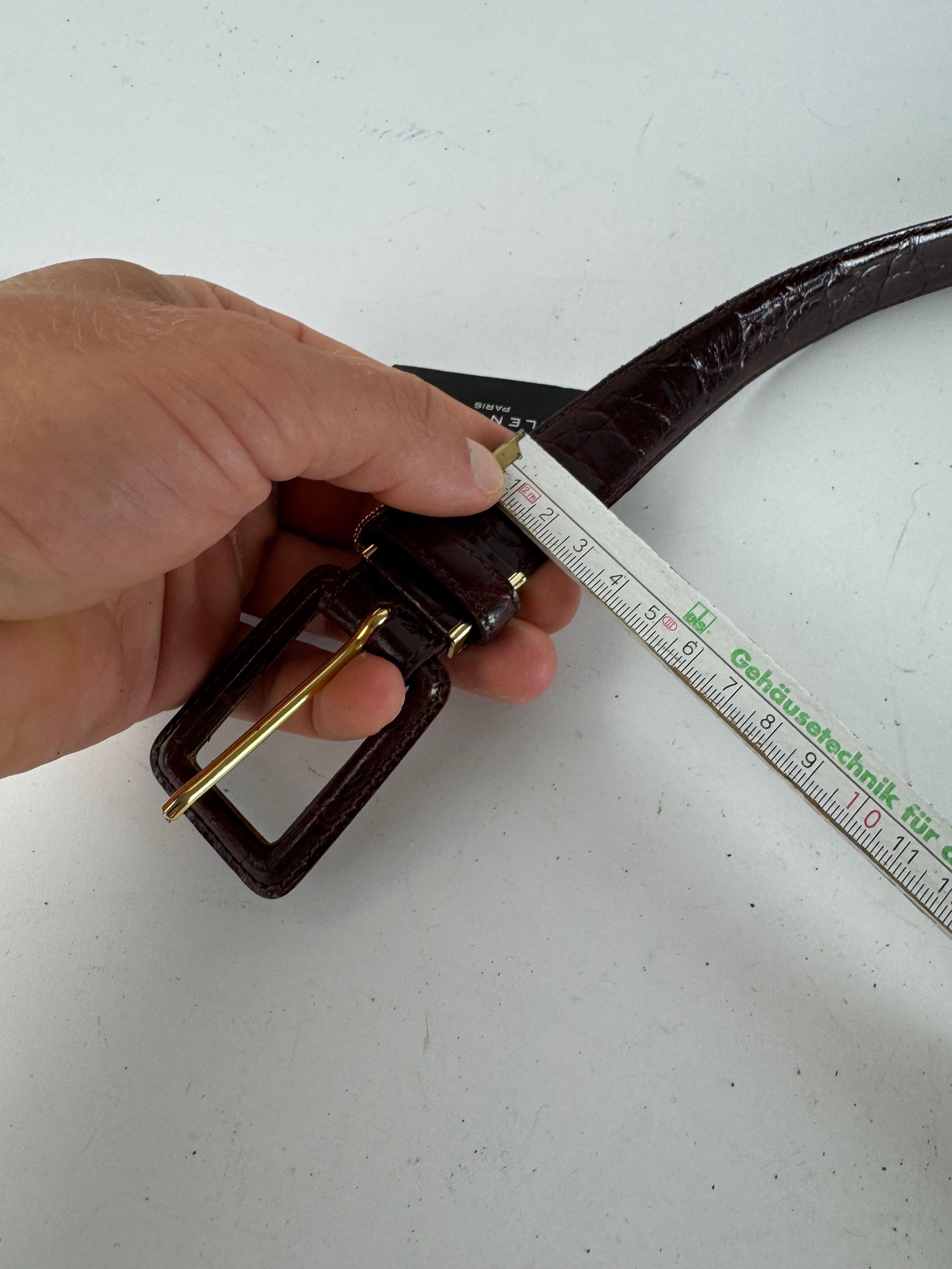 Balenciaga Vintage Purple patent leather belt crocodile emblossed Size ONE SIZE - 11 Thumbnail
