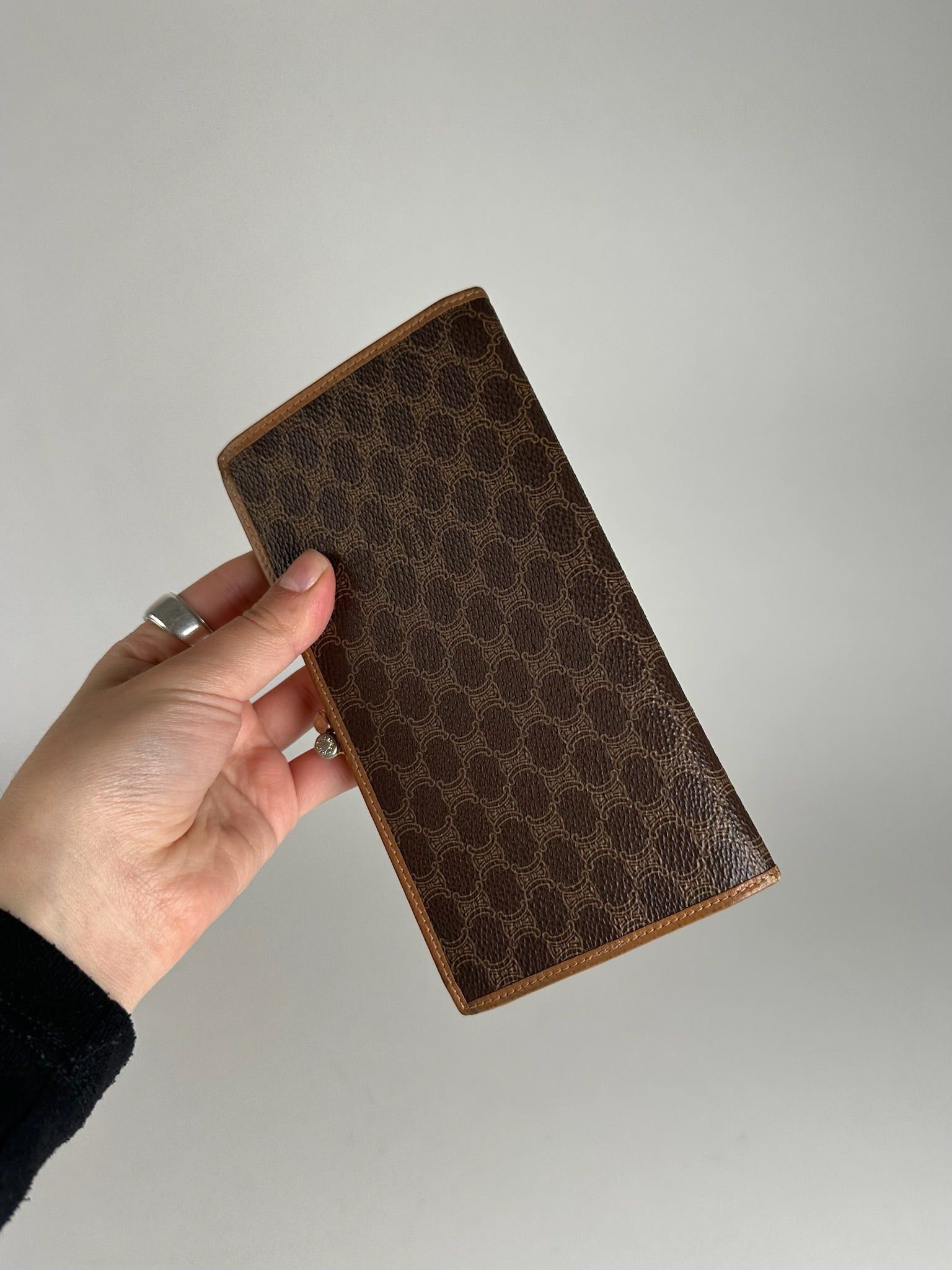 Celine Vintage Paris Monogram Leather wallet brown Size ONE SIZE - 7 Thumbnail