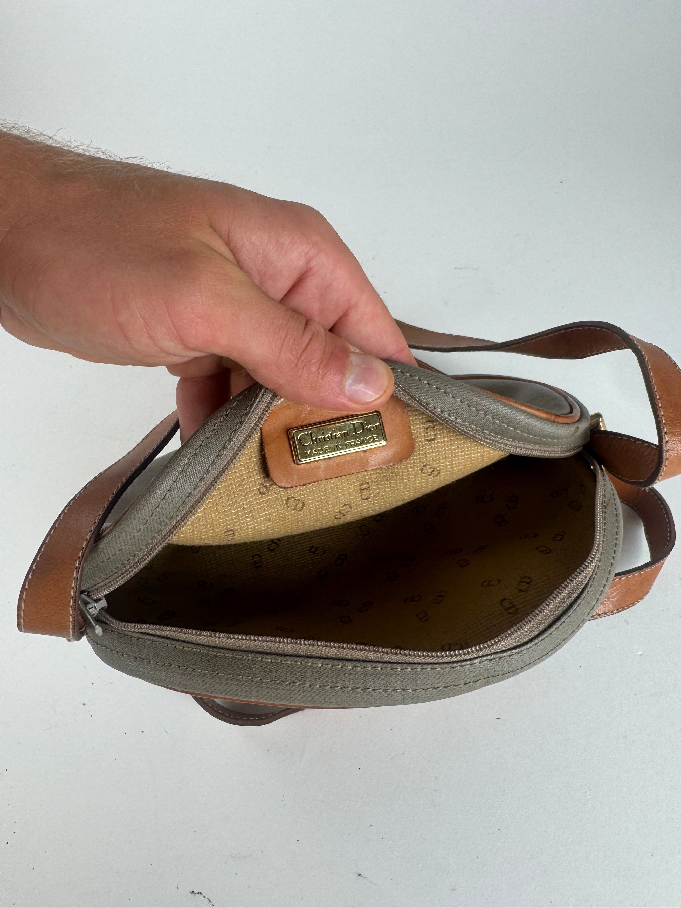 Dior Vintage Crossbody Bag Grey Brown Size ONE SIZE - 3 Thumbnail