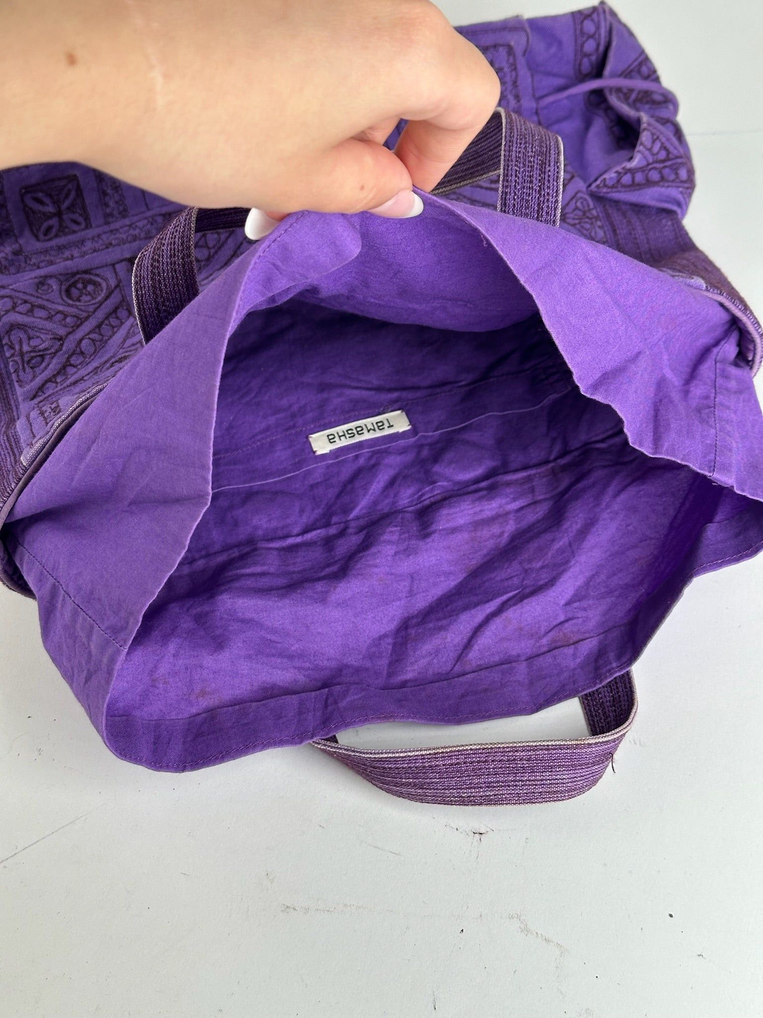 Issey Miyake Vintage Tamasha Cotton Bag purple Size ONE SIZE - 3 Thumbnail