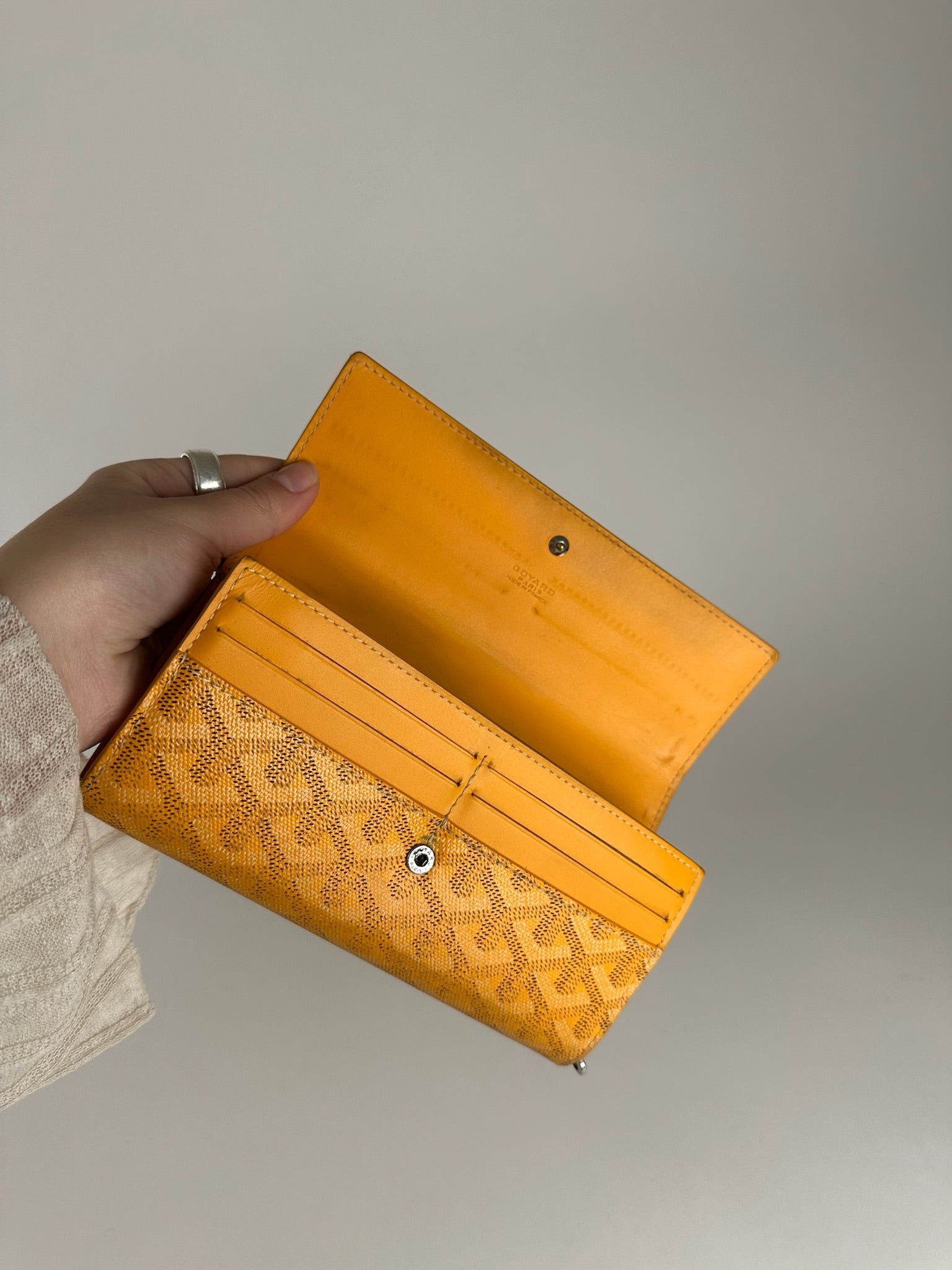 Goyard Vintage monogram Leather wallet yellow Size ONE SIZE - 7 Thumbnail
