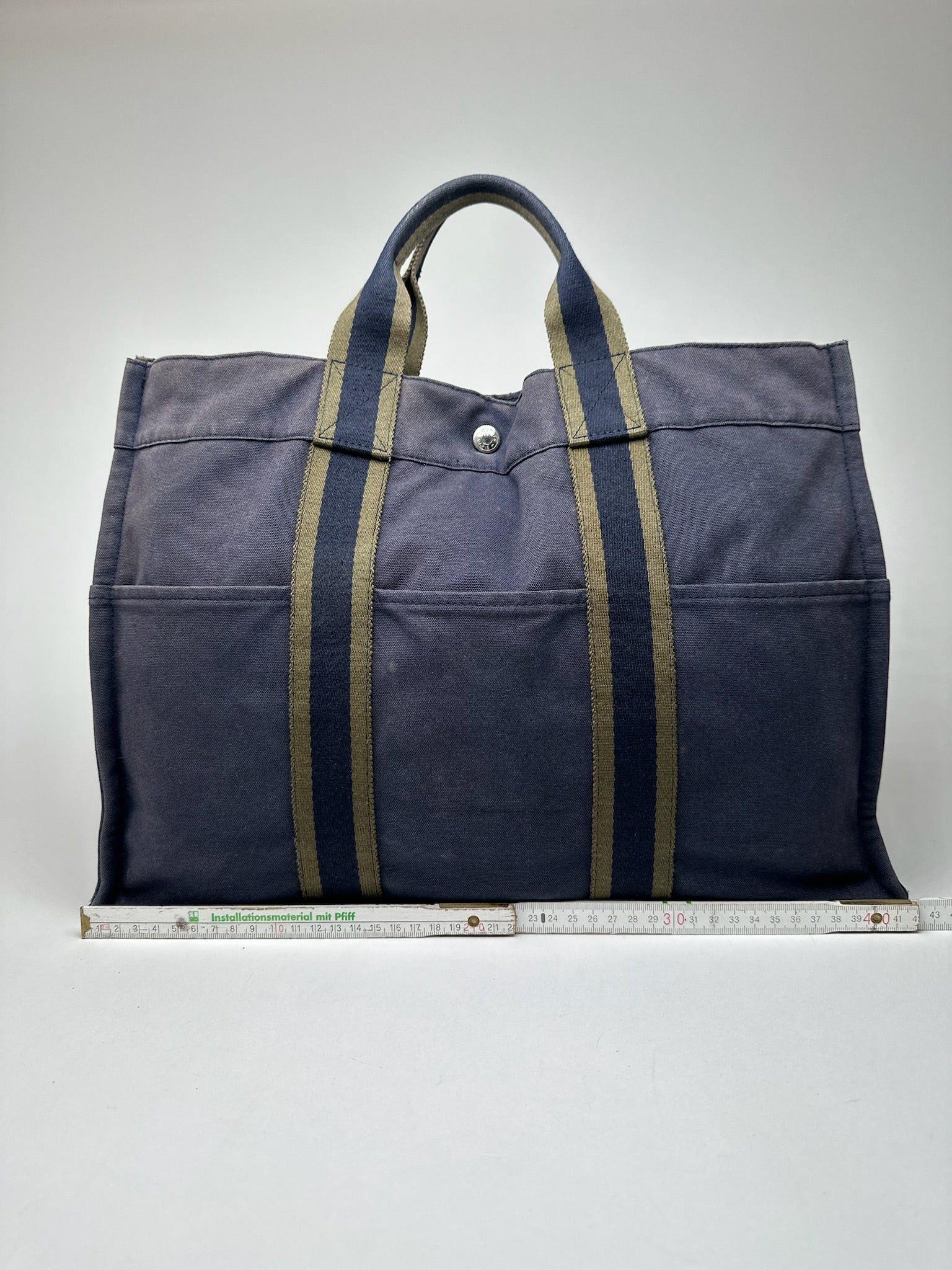 Other Vintage Hermes Canvas Shopper Navy Size ONE SIZE - 5 Thumbnail