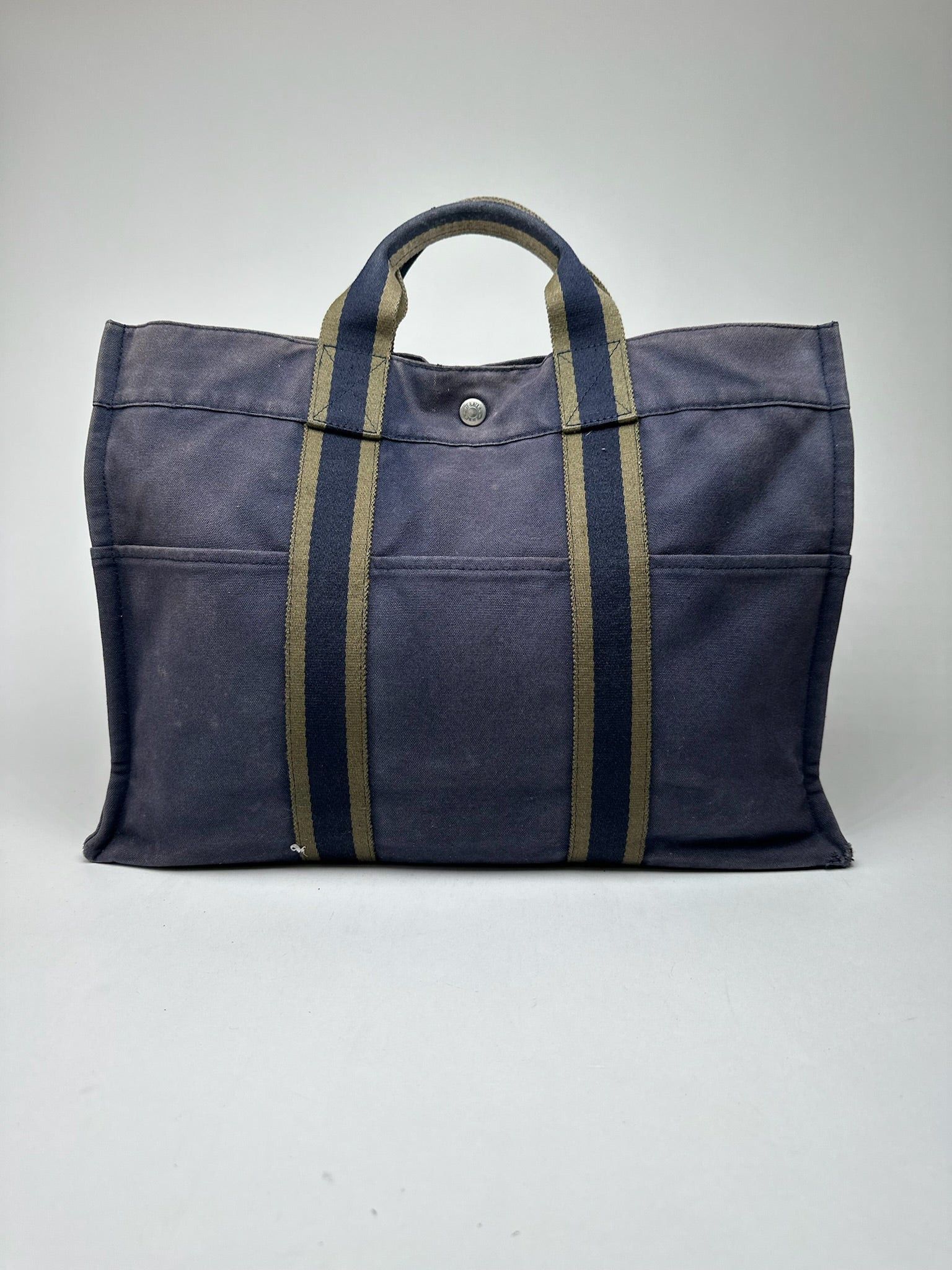 Other Vintage Hermes Canvas Shopper Navy Size ONE SIZE - 10 Thumbnail