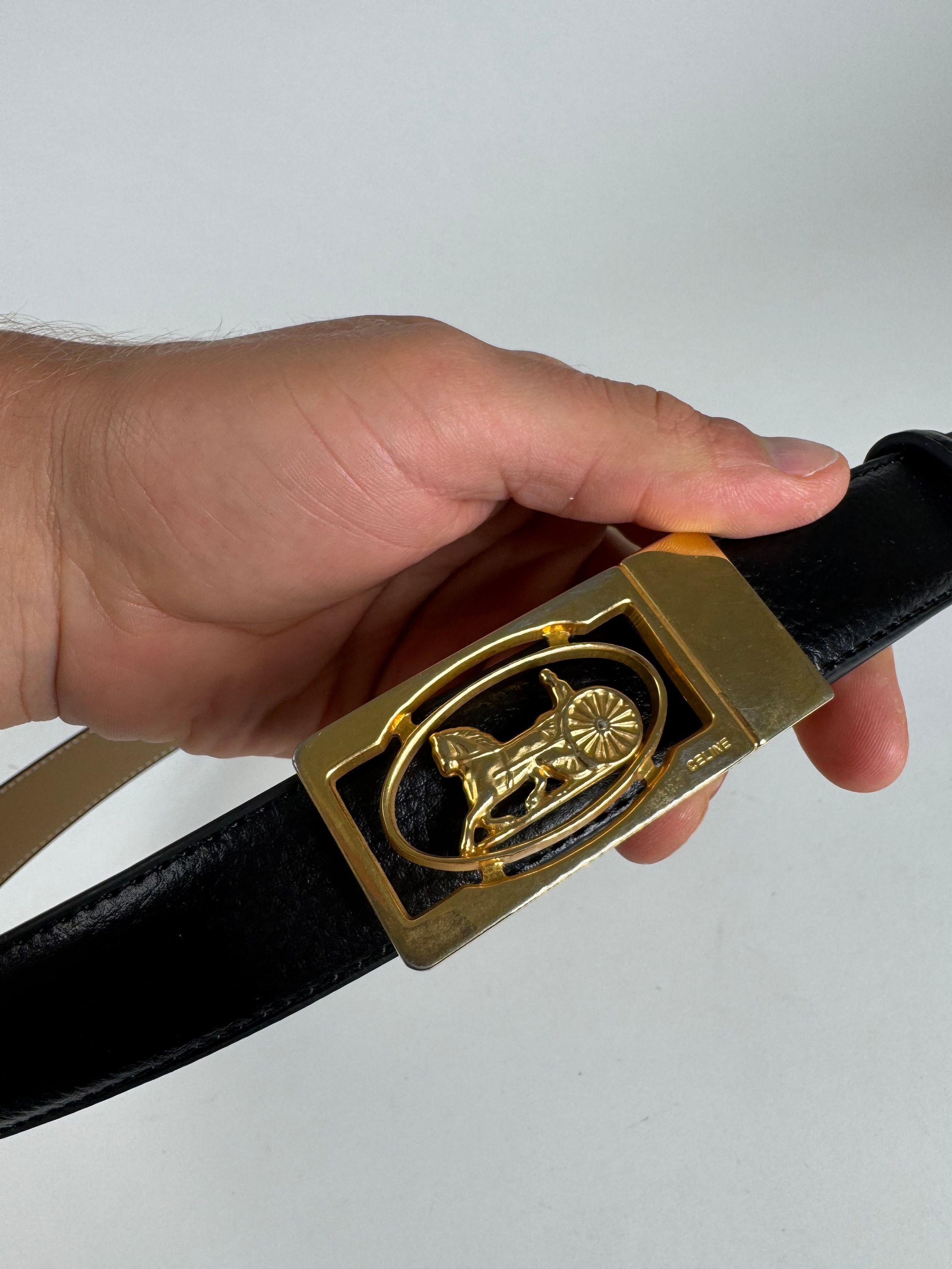 Celine Vintage Paris leather belt Size ONE SIZE - 5 Thumbnail