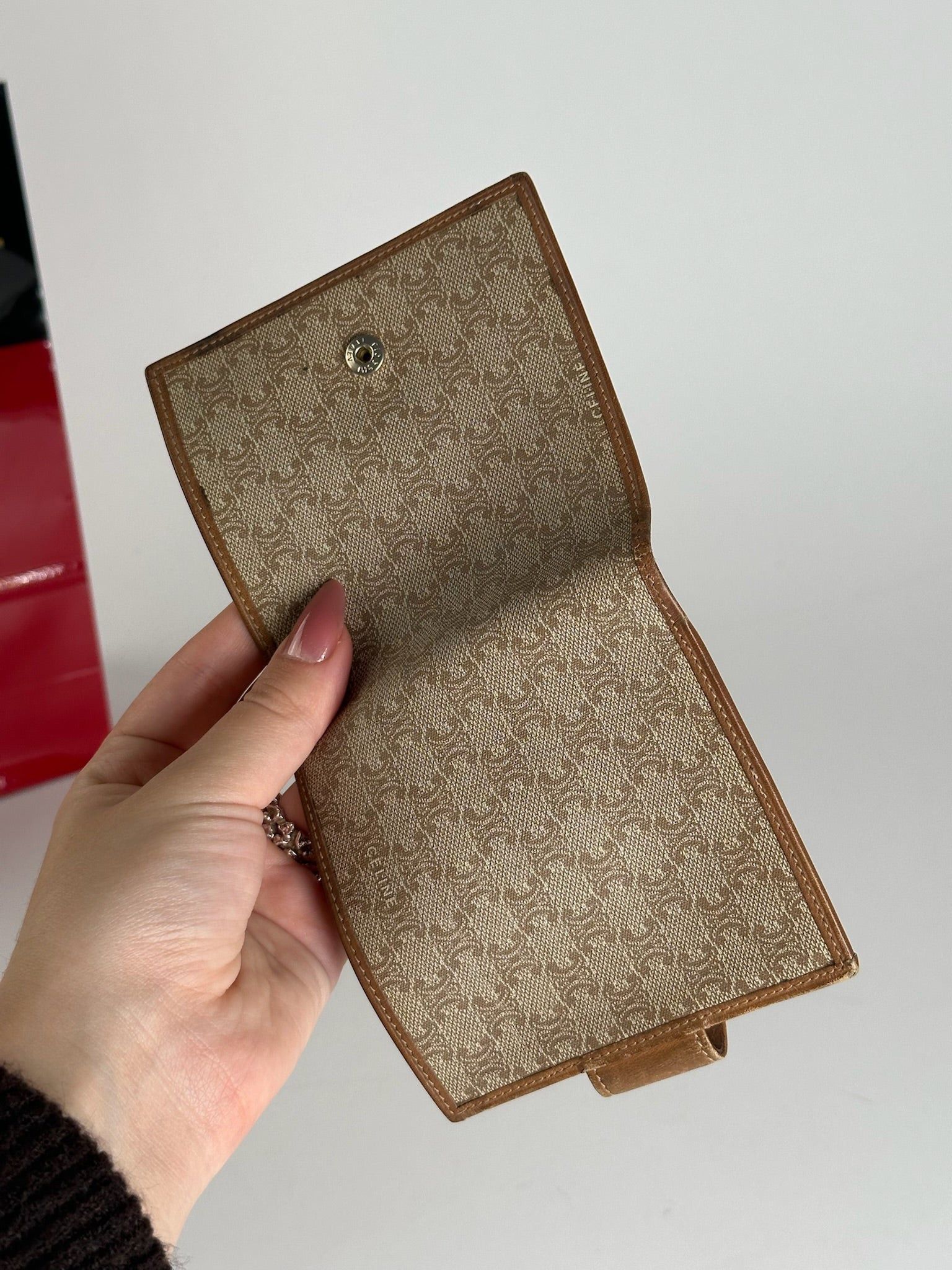 Celine Vintage Paris leather monogram wallet beige Size ONE SIZE - 3 Thumbnail