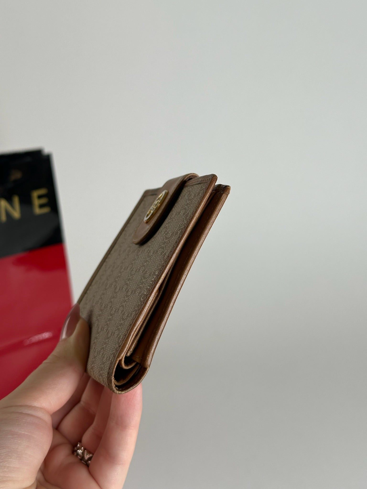 Celine Vintage Paris leather monogram wallet beige Size ONE SIZE - 6 Thumbnail
