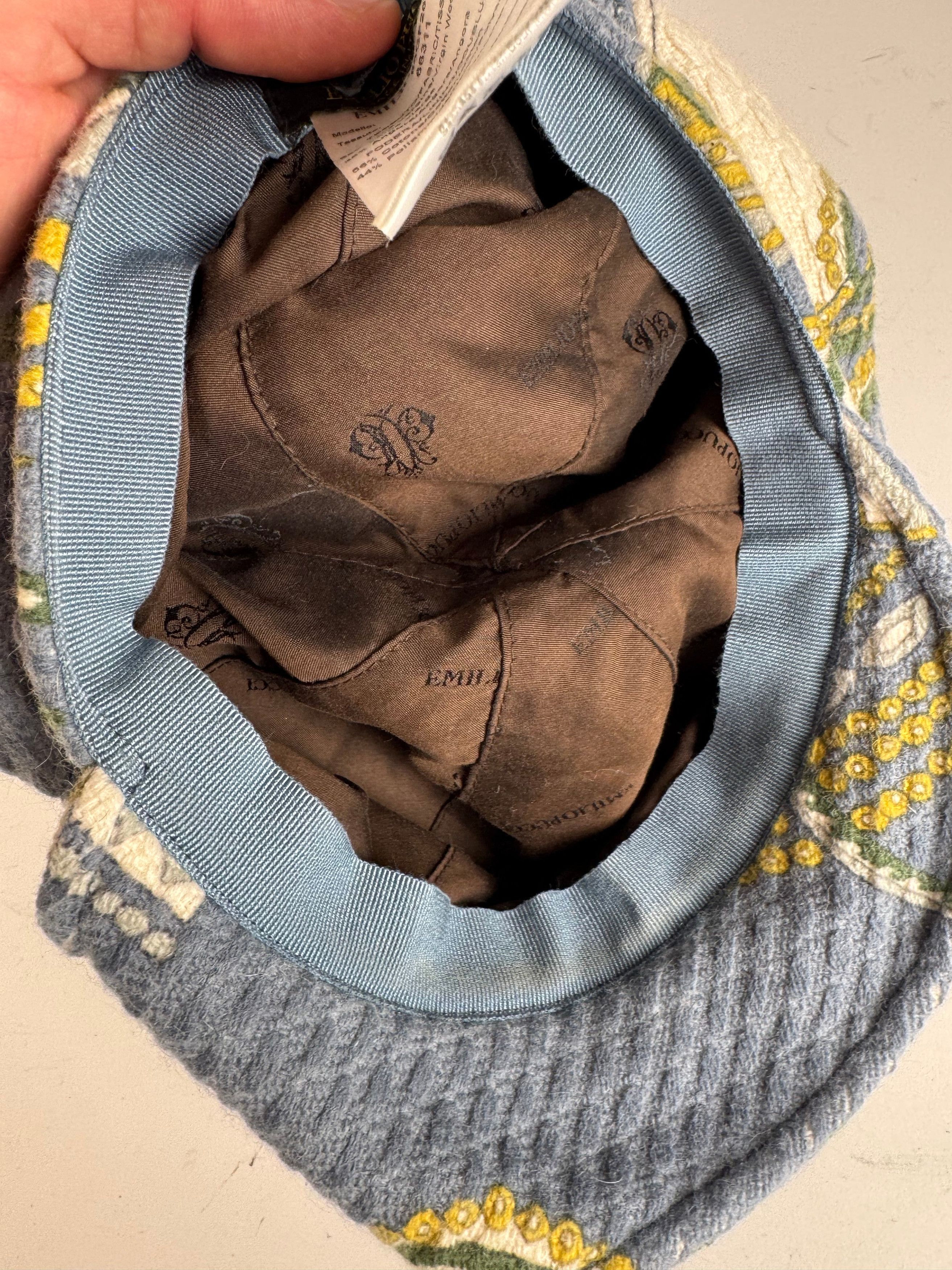 Emilio Pucci Vintage Wool hat Blue white yellow Size ONE SIZE - 5 Thumbnail