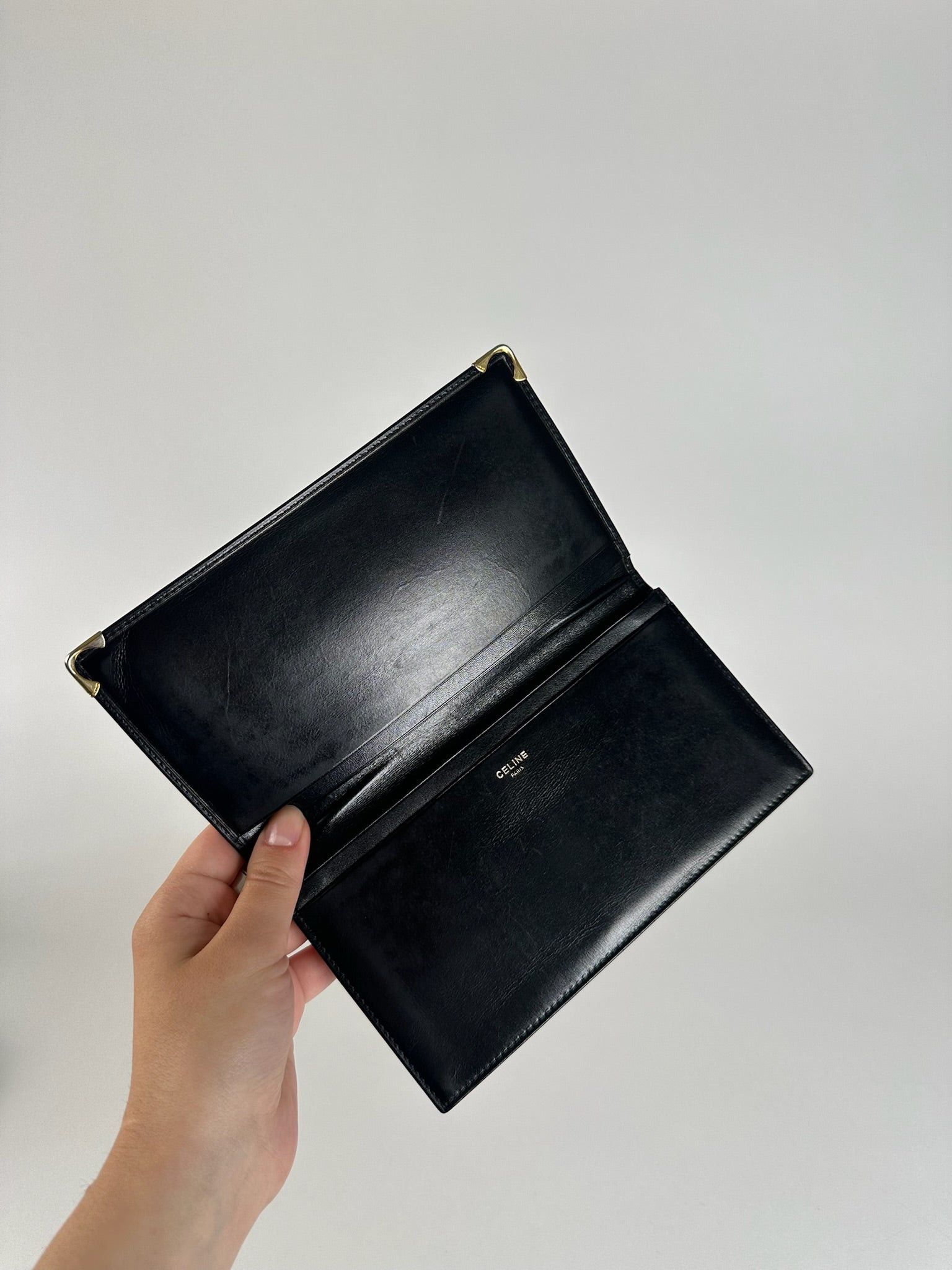 Celine Vintage Paris Leather ID holder black Size ONE SIZE - 4 Thumbnail