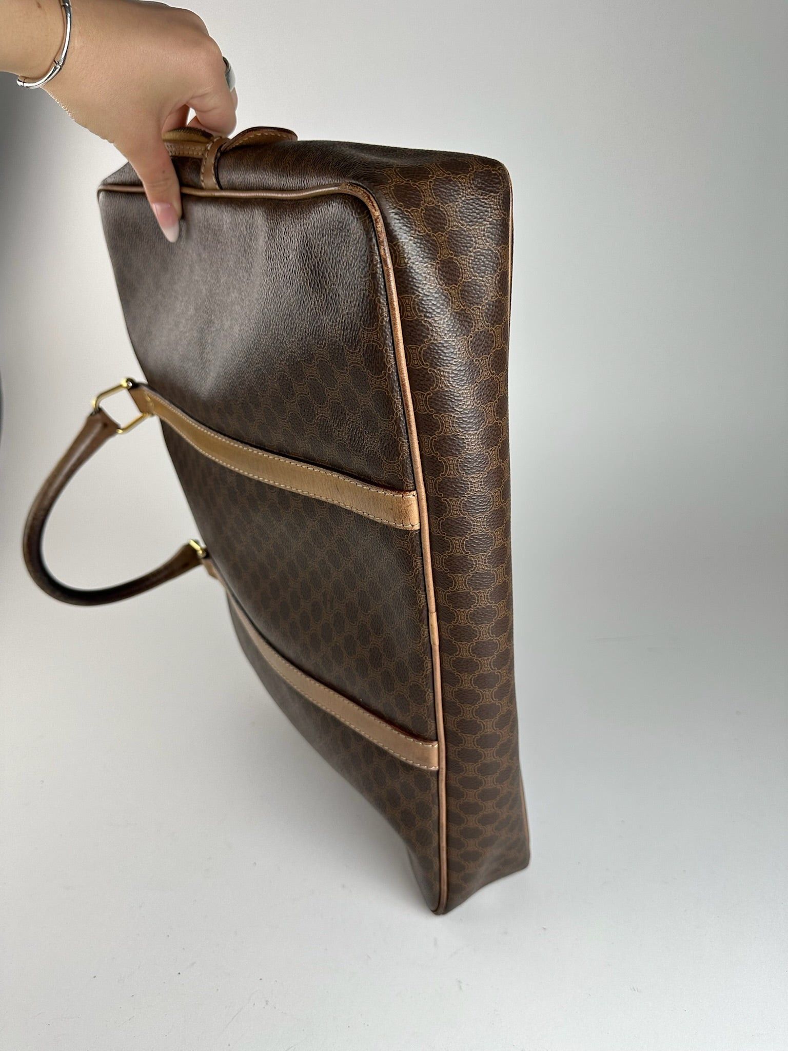 Other Vintage Celine Paris Monogram Leather Suitcase brown Size ONE SIZE - 3 Thumbnail