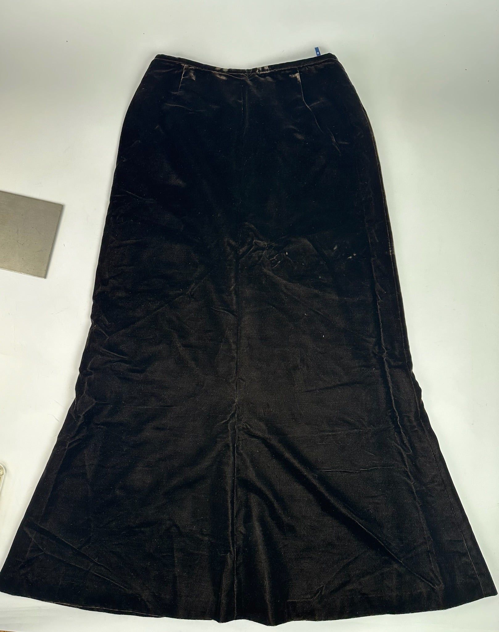 Givenchy Vintage Long Skirt Black Samt Size 27" / US 4 / IT 40 - 8 Thumbnail