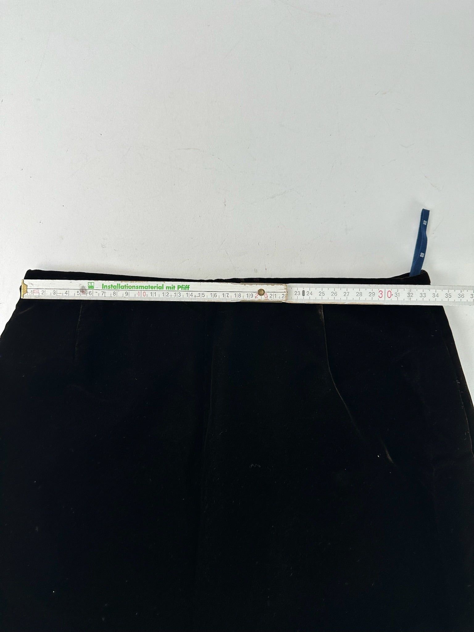 Givenchy Vintage Long Skirt Black Samt Size 27" / US 4 / IT 40 - 6 Thumbnail