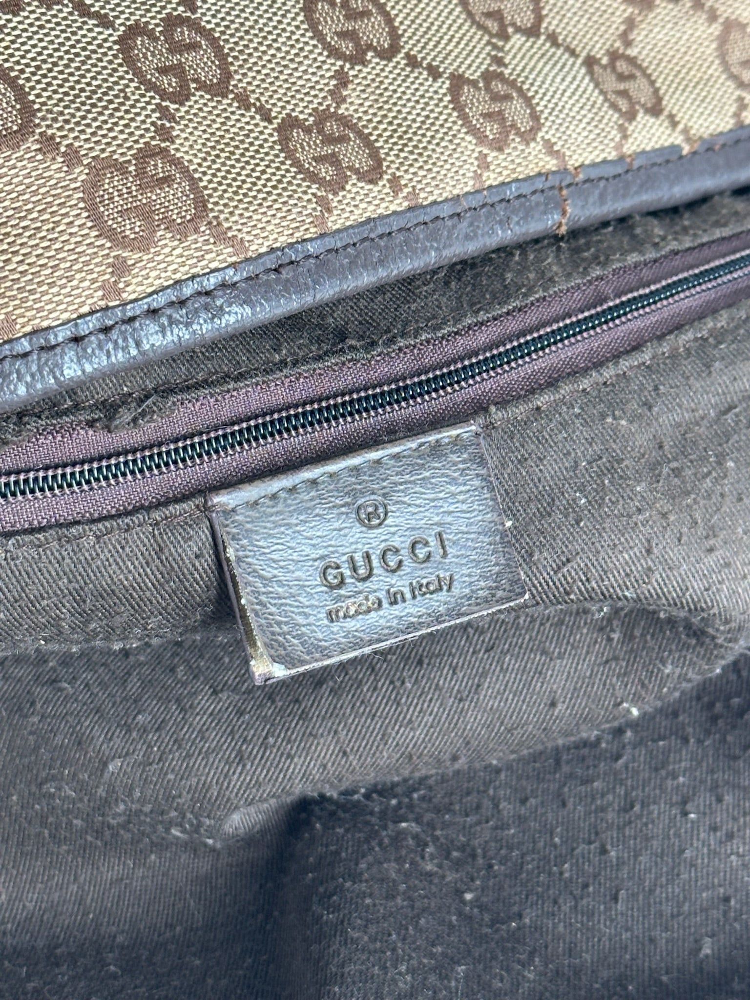 Gucci Vintage Canvas Monogram Crossbody Bag beige brown Size ONE SIZE - 5 Thumbnail